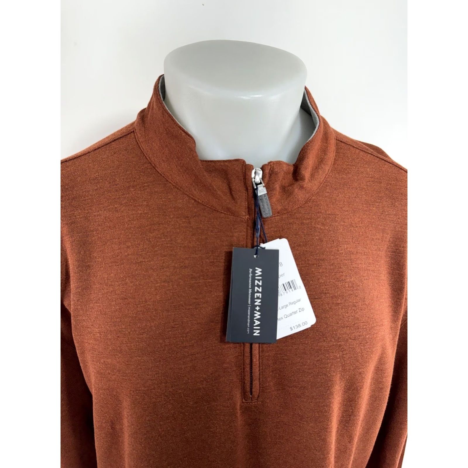Mizzen+Main MIZZEN + MAIN Pro Flex Quarter Zip Mens XXL Performance Sweater Pullover Rust / Copper Short Description? Size US XXL / EU 58 / 5 - 2 Thumbnail