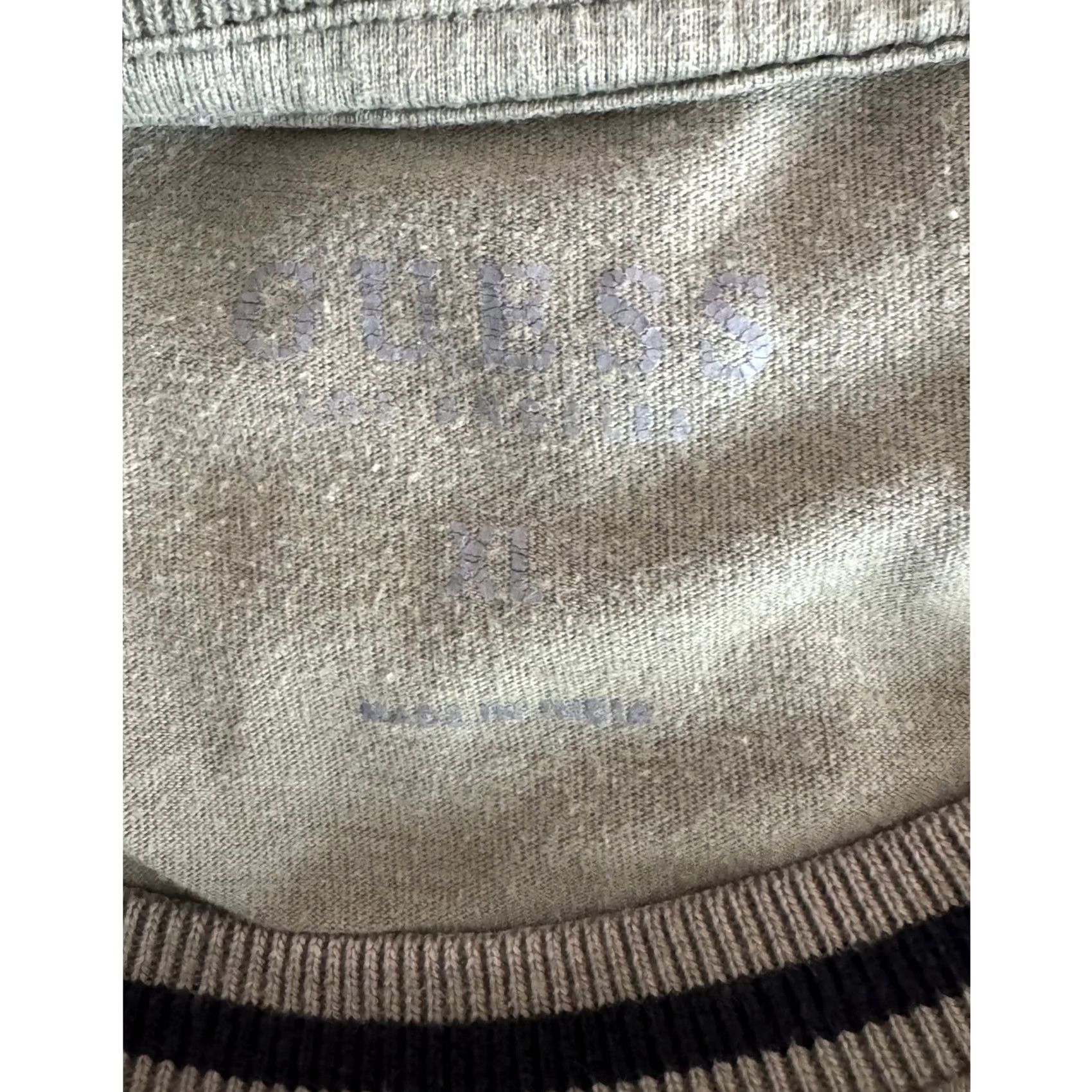 Guess GUESS Los Angeles Olive Green Embroidered Logo T-Shirt Men XL Crew Neck Short Sleeve Logo, City, Graphic Print, Cotton Blend, All Seasons Size US XL / EU 56 / 4 - 6 Thumbnail