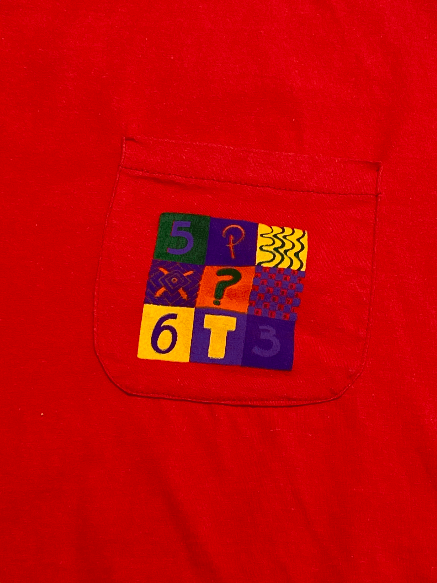 Vintage 90s Vintage PINSTRIPE Red Big Logo T Shirt Single Stitch Size US XL / EU 56 / 4 - 4 Thumbnail