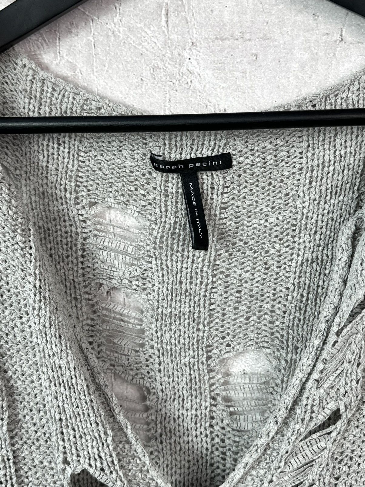 Sarah Pacini Sarah Pacini Made in Italy Knit Distressed Oversized Sweater Size M / US 6-8 / IT 42-44 - 6 Thumbnail