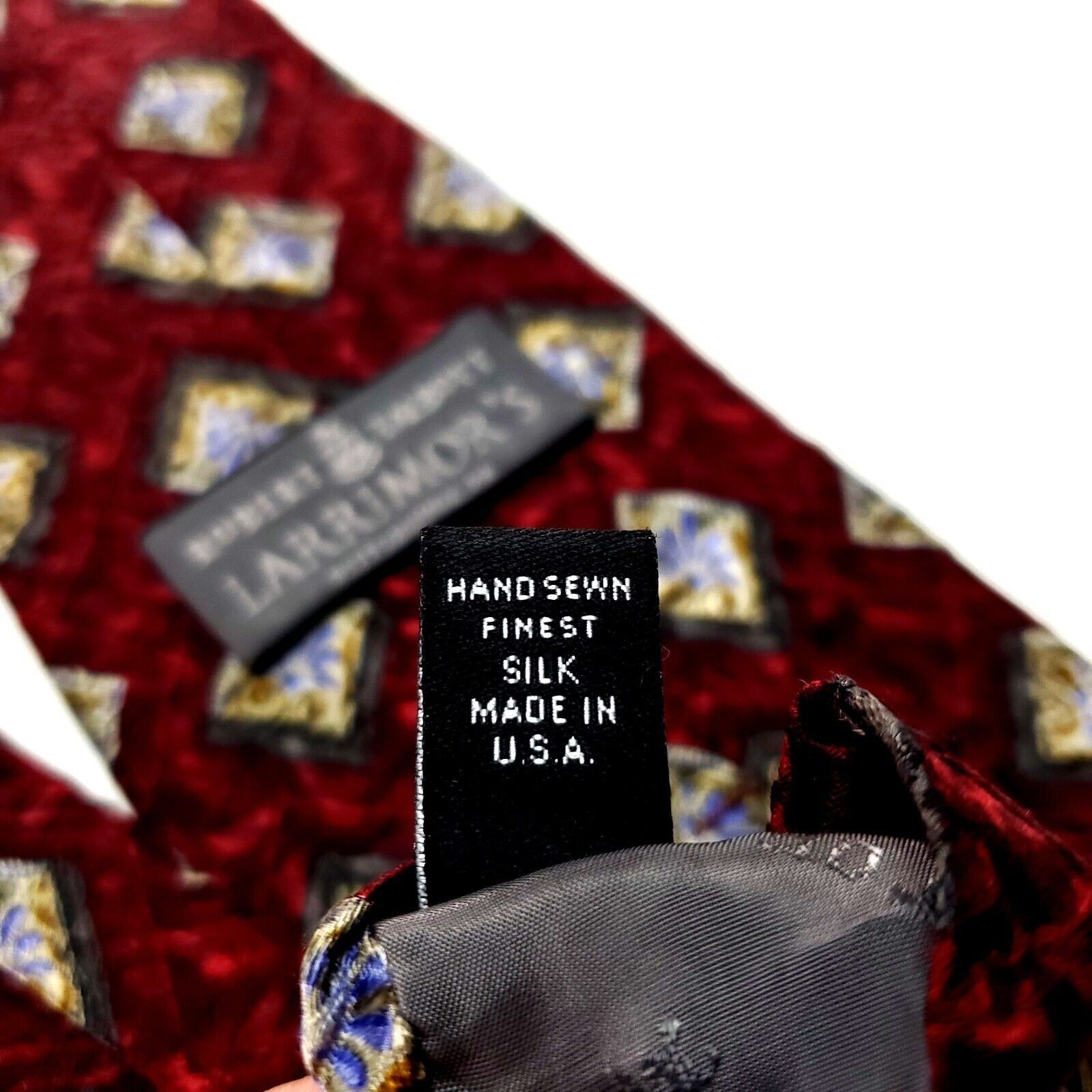 Robert Talbott Robert Talbott Larrimor's Silk Tie Print Red Geometric Hands Size ONE SIZE - 6 Thumbnail