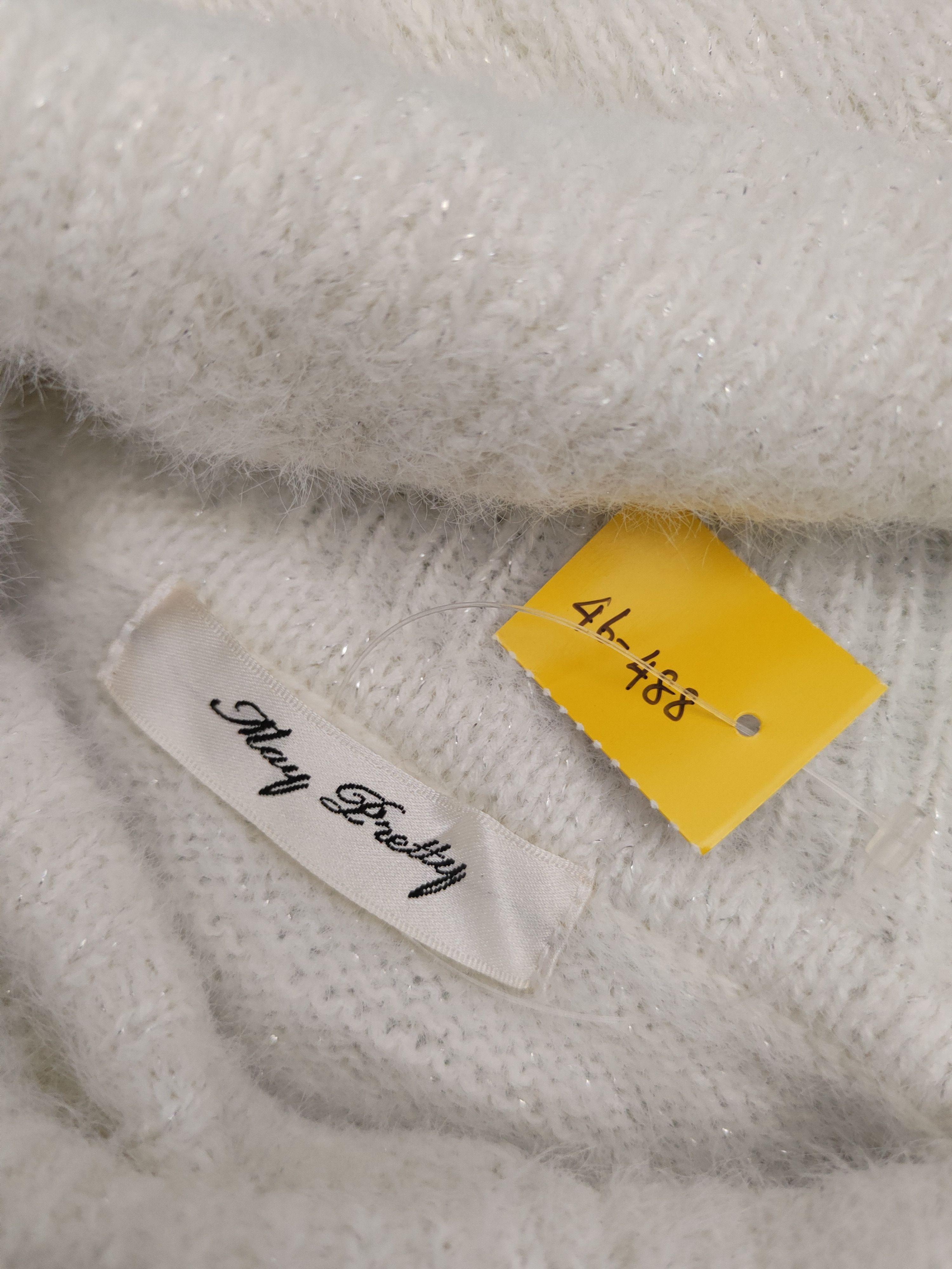 Japanese Brand DL May Pretty White Fur Mohair Knitwear #46-488 Size M / US 6-8 / IT 42-44 - 13 Thumbnail