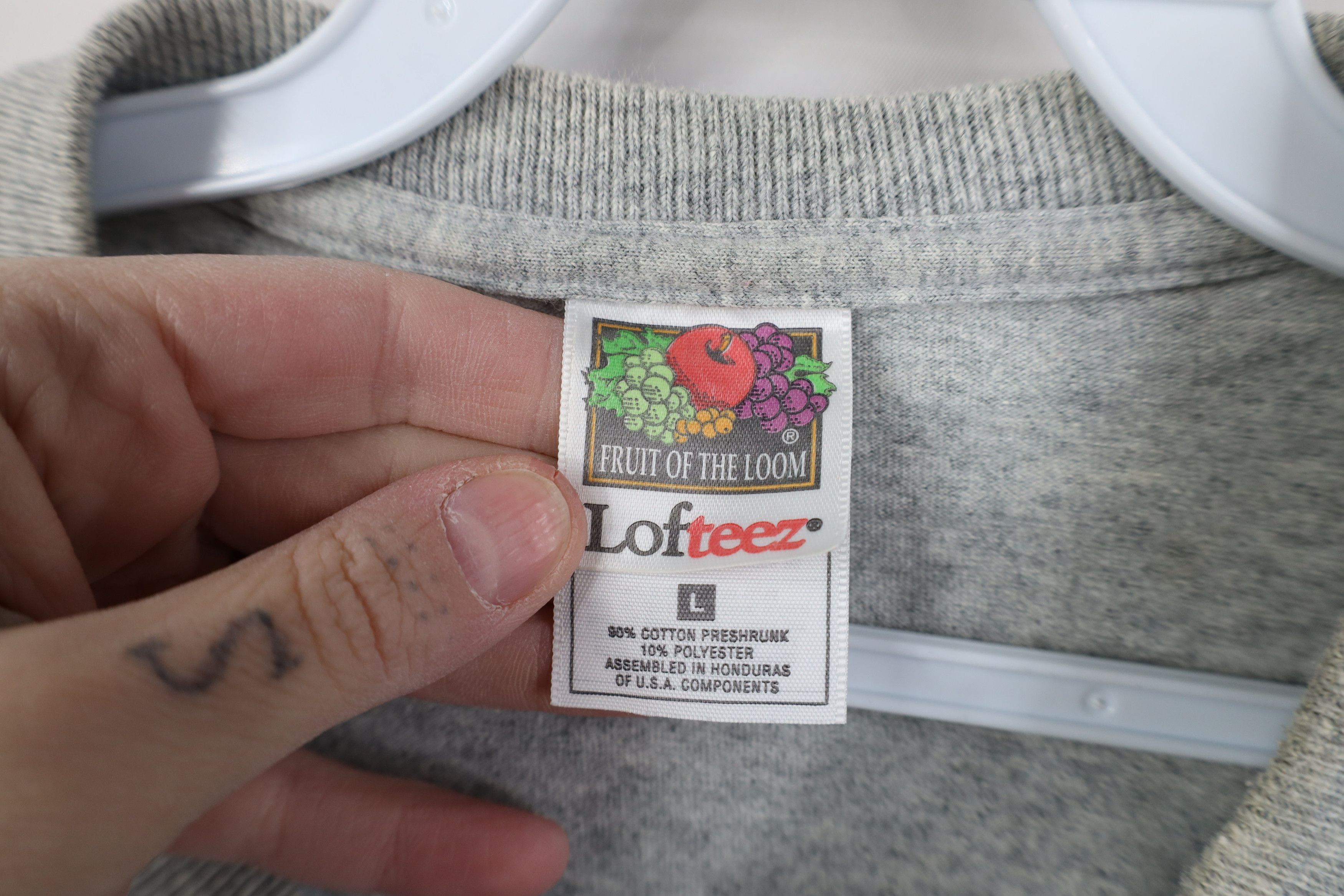 Vintage Vintage 90s Y2K Sorority Short Sleeve T-Shirt Heather Gray Size L / US 10 / IT 46 - 10 Thumbnail