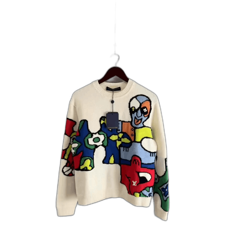 Louis Vuitton Louis Vuitton Cartoon Design Beige Sweater-yf Size US S / EU 44-46 / 1 - 1 Thumbnail
