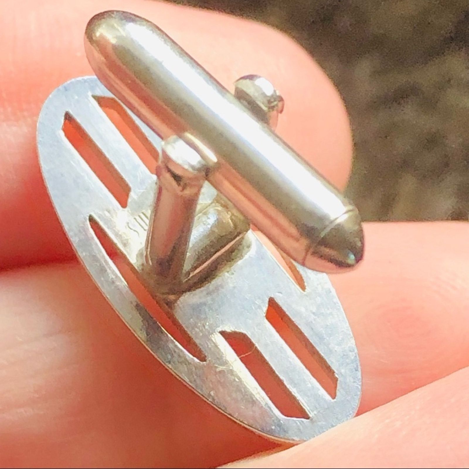 Vintage Vintage men’s Swank silver thin oval rope design cuff links Size ONE SIZE - 3 Thumbnail
