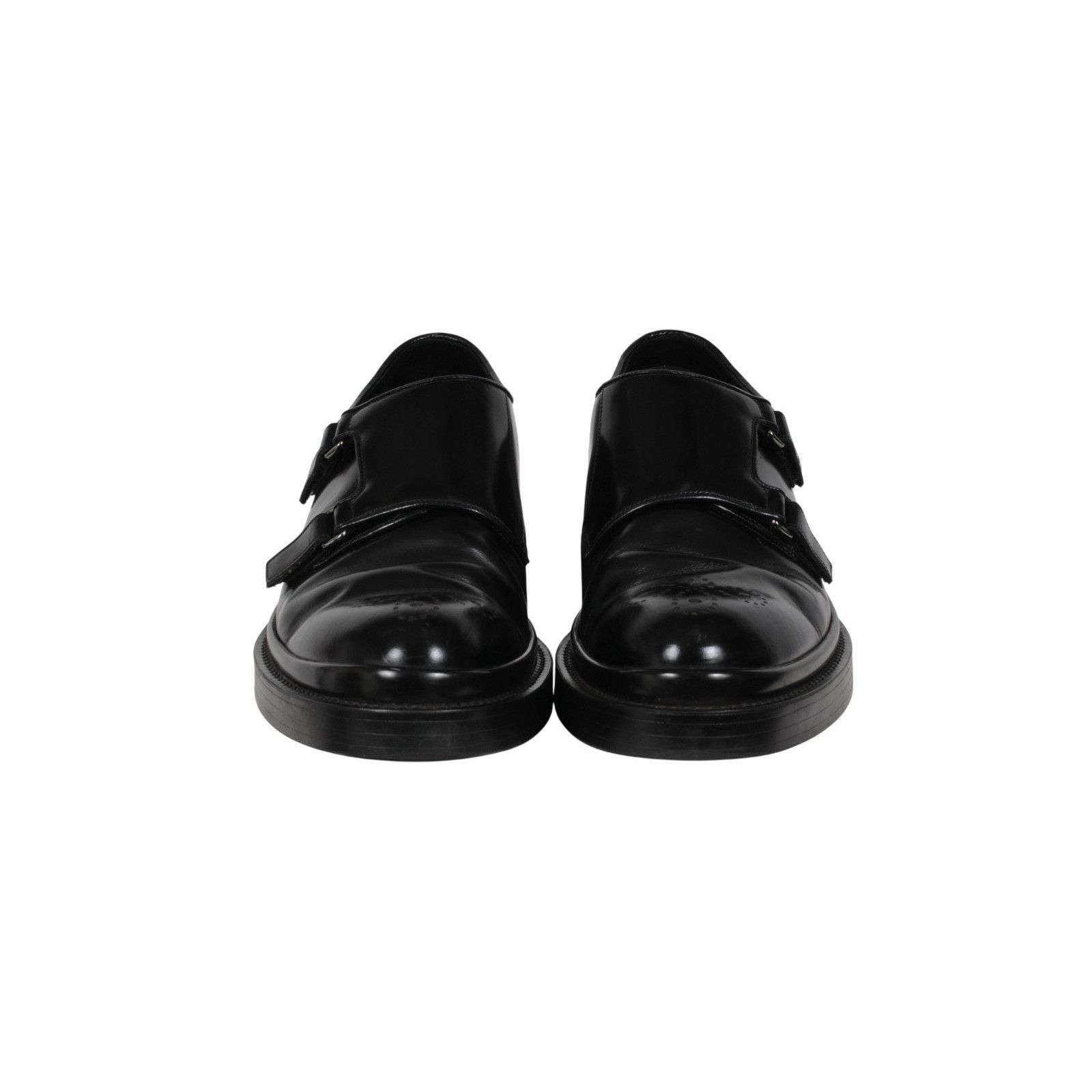 Prada Double Monk Straps Medallion Toe Black - 02621 Size US 9.5 / EU 42-43 - 14 Thumbnail