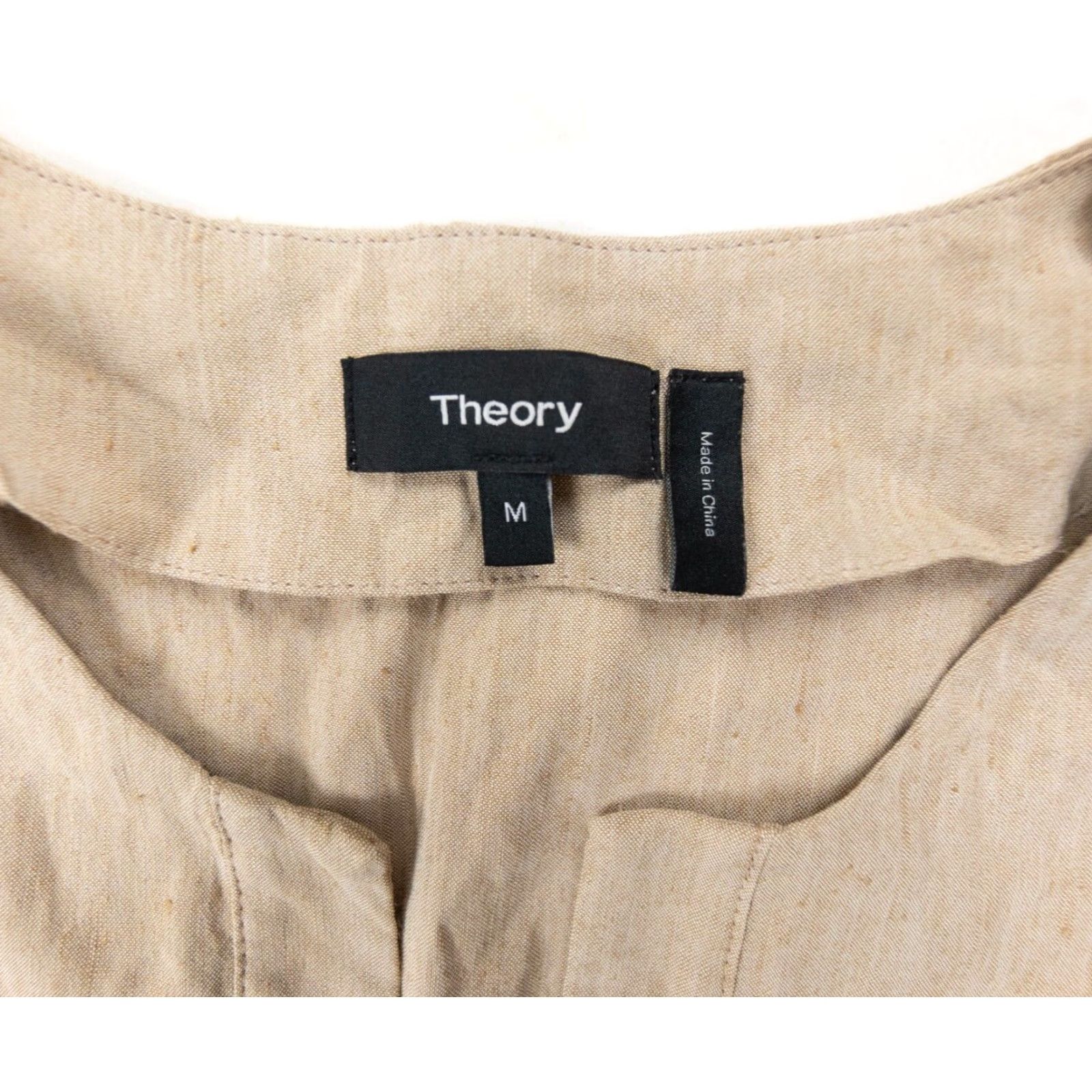 Theory Theory Womens Medium Beige Short Sleeve Shift Dress Size M / US 6-8 / IT 42-44 - 6 Thumbnail