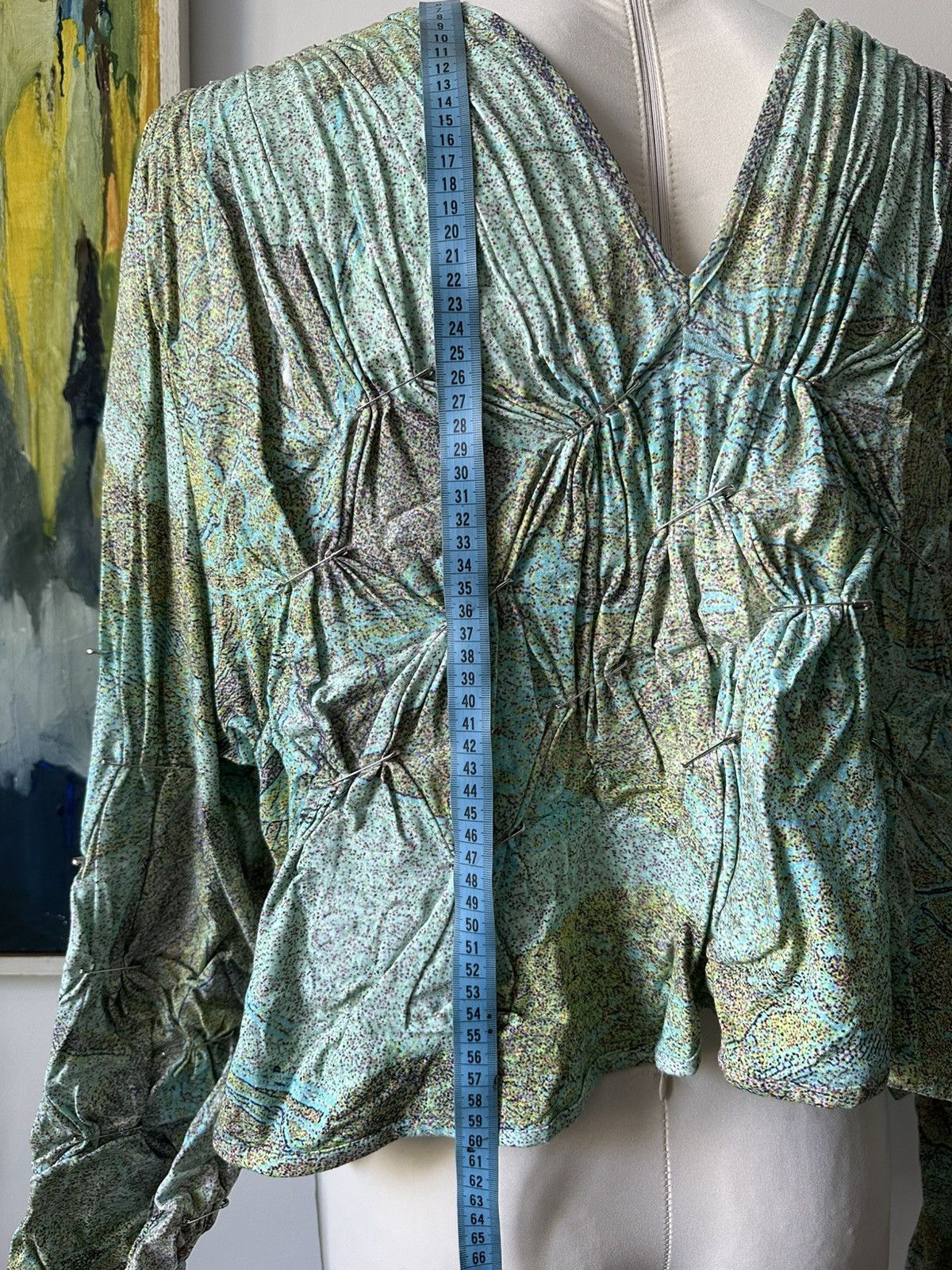 Designer Wax avant garde blouse experimental flowers CSM school Size US M / EU 48-50 / 2 - 9 Thumbnail