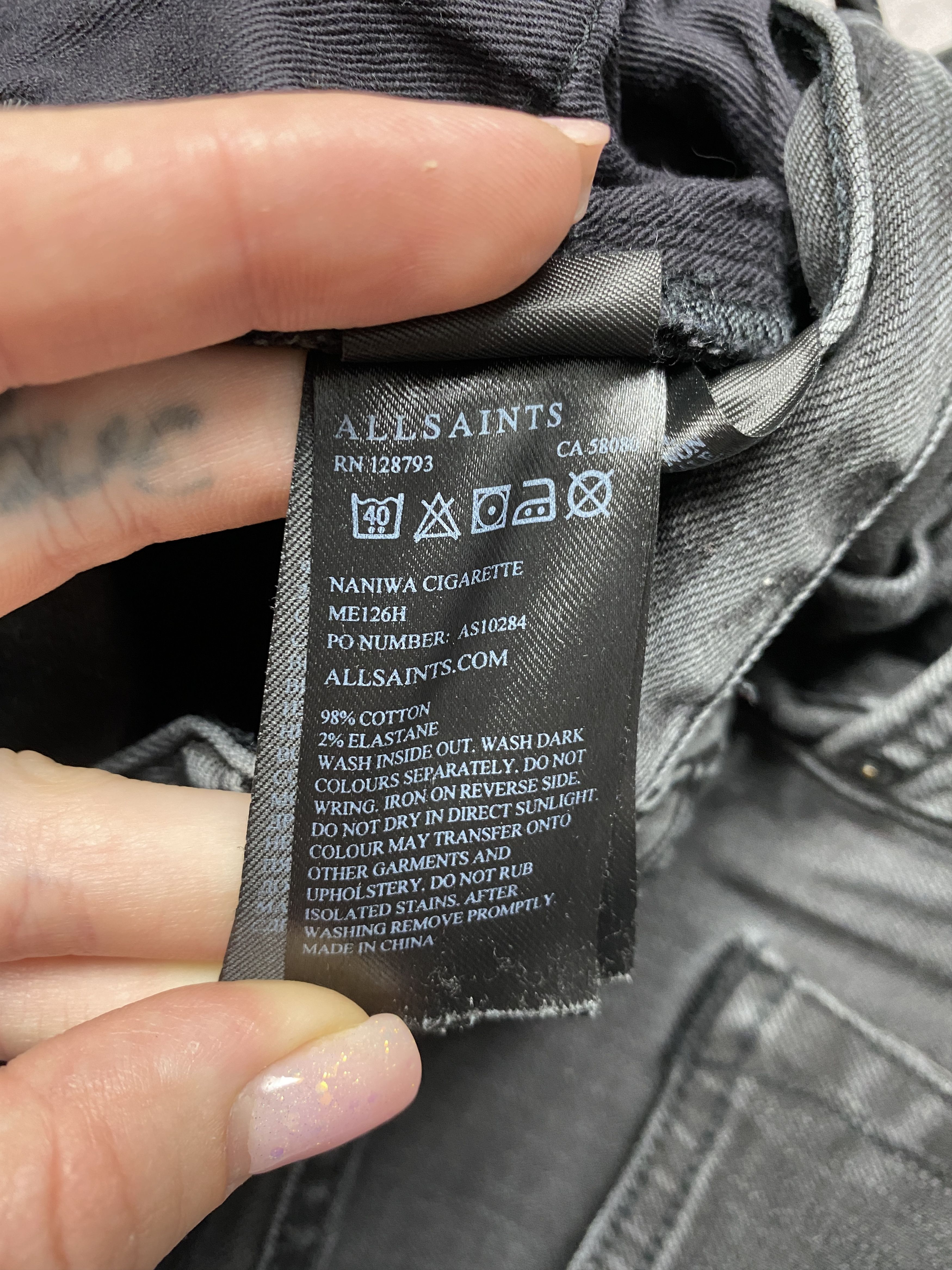 Allsaints × Vintage Allsaints Vintage Mens Naniwa Cigarette Denim Pants Jeans Size US 30 / EU 46 - 4 Thumbnail