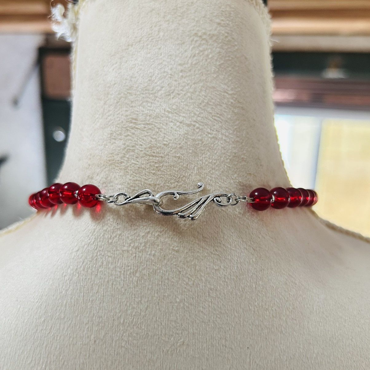 Handmade Handcrafted vintage repurpose red vampire blood necklace Size ONE SIZE - 4 Thumbnail
