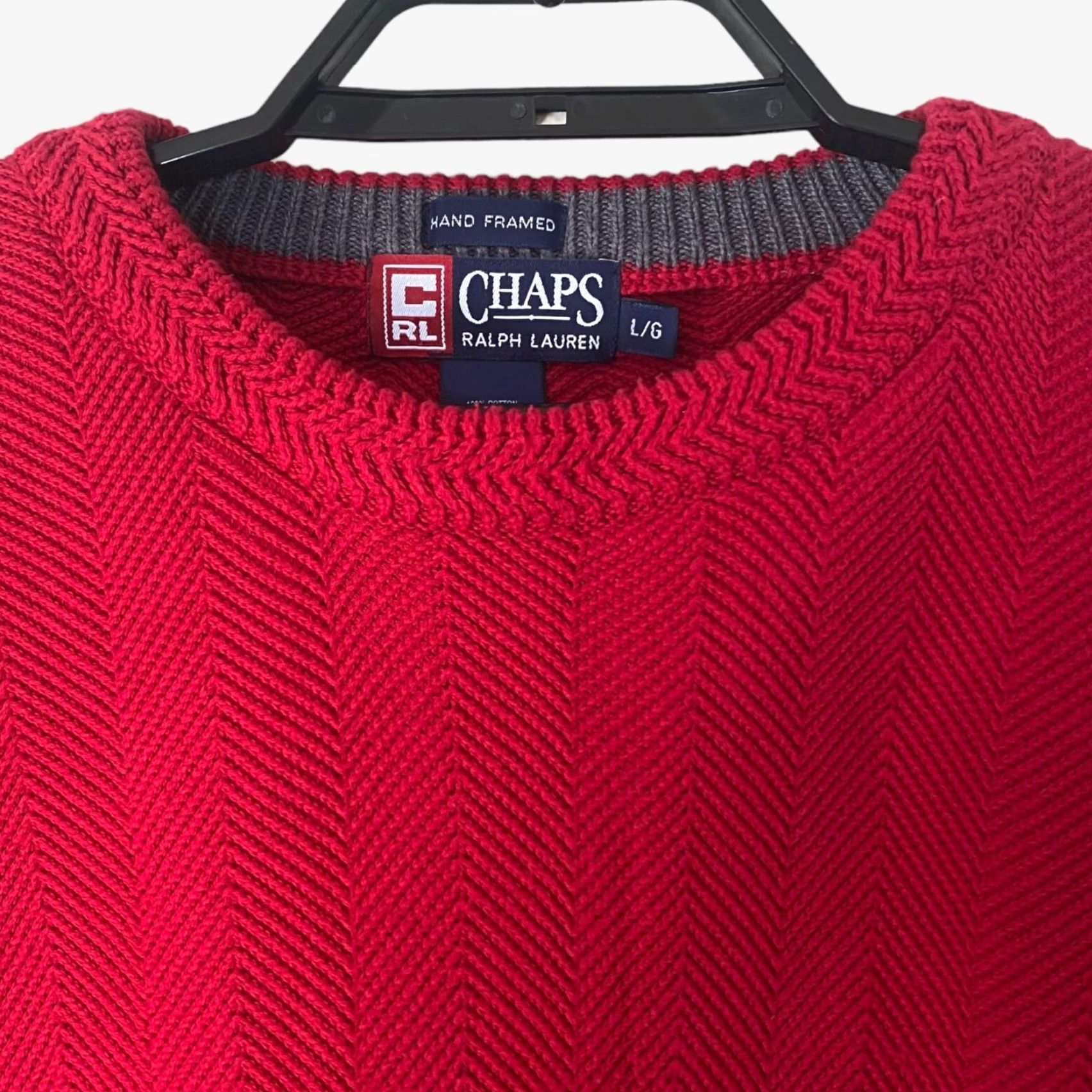 Ralph Lauren VINTAGE Ralph Lauren Chaps Crewneck Sweater Red Men L Knitwear Pullover 90s Classic Preppy Embroidered Logo Size US L / EU 52-54 / 3 - 5 Thumbnail