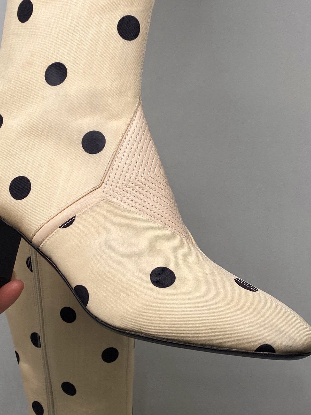Valentino Valentino Garavani Equivoque Tall Polka Dot Boots size 37 Size US 7 / IT 37 - 12 Thumbnail