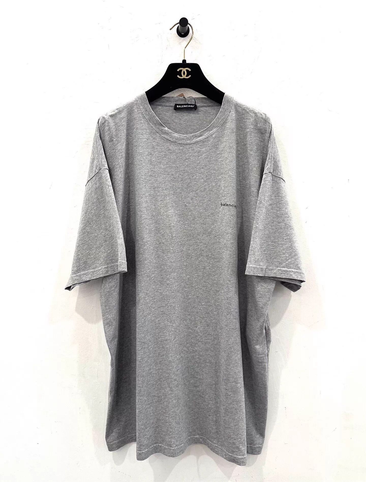 Balenciaga Gray Short-Sleeve Oversized T-Shirt Size US L / EU 52-54 / 3 - 1 Thumbnail