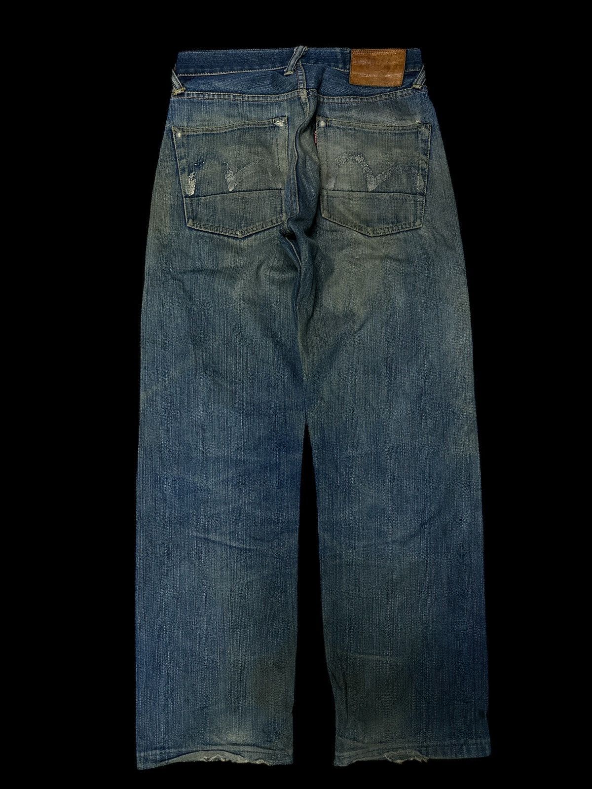 Japanese Brand Evisu Yamane Distress Style💥 Size US 32 / EU 48 - 1 Thumbnail