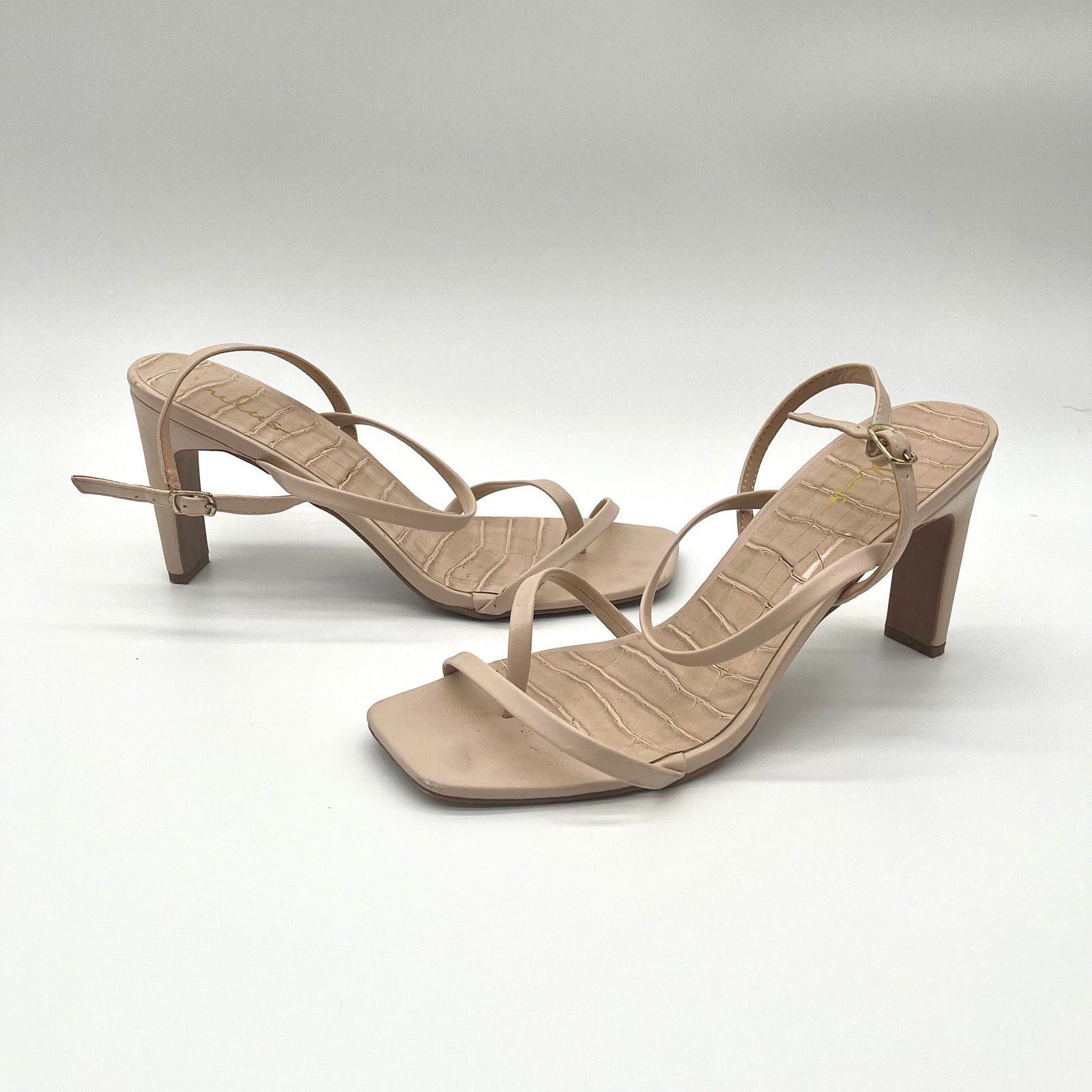 Unknown London LULUS Strappy Heels, Beige Bridal, Size 10 Size US 10 / IT 40 - 1 Thumbnail