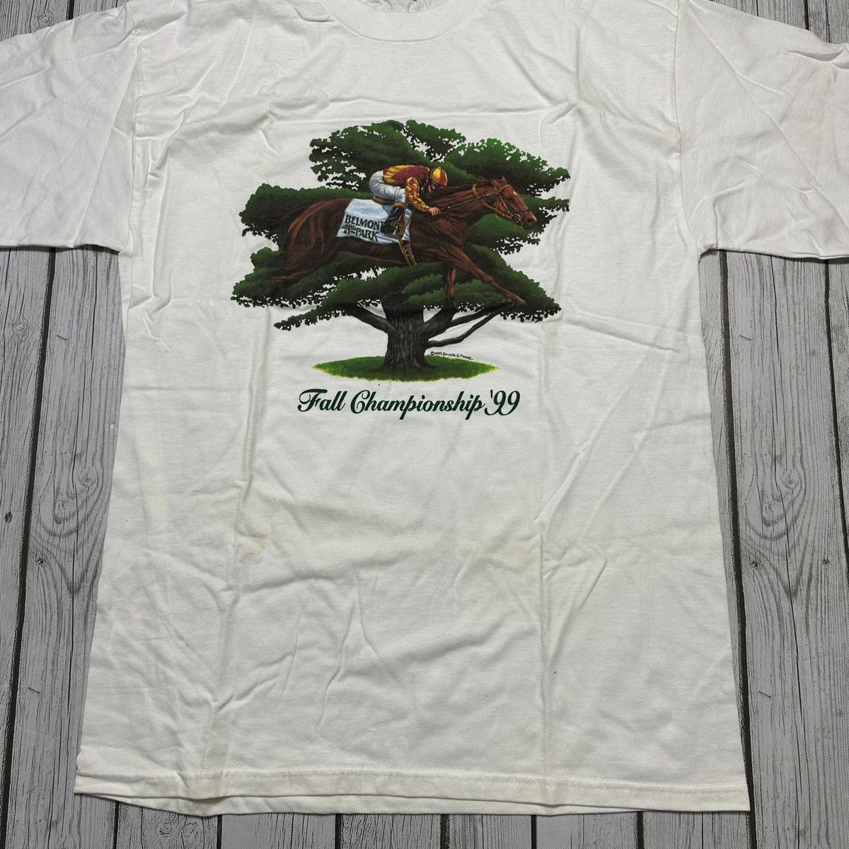Vintage Vintage Belmont Park 1999 tee Size US L / EU 52-54 / 3 - 3 Thumbnail