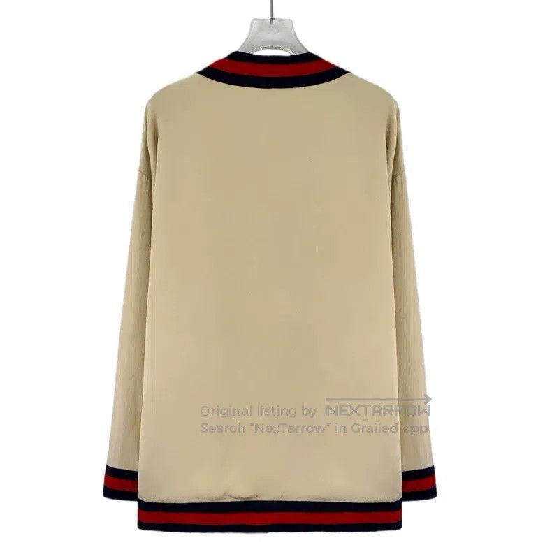 Gucci Gucci Beige striped mulberry silk V-neck single-breasted l Size XS / US 0-2 / IT 36-38 - 2 Thumbnail