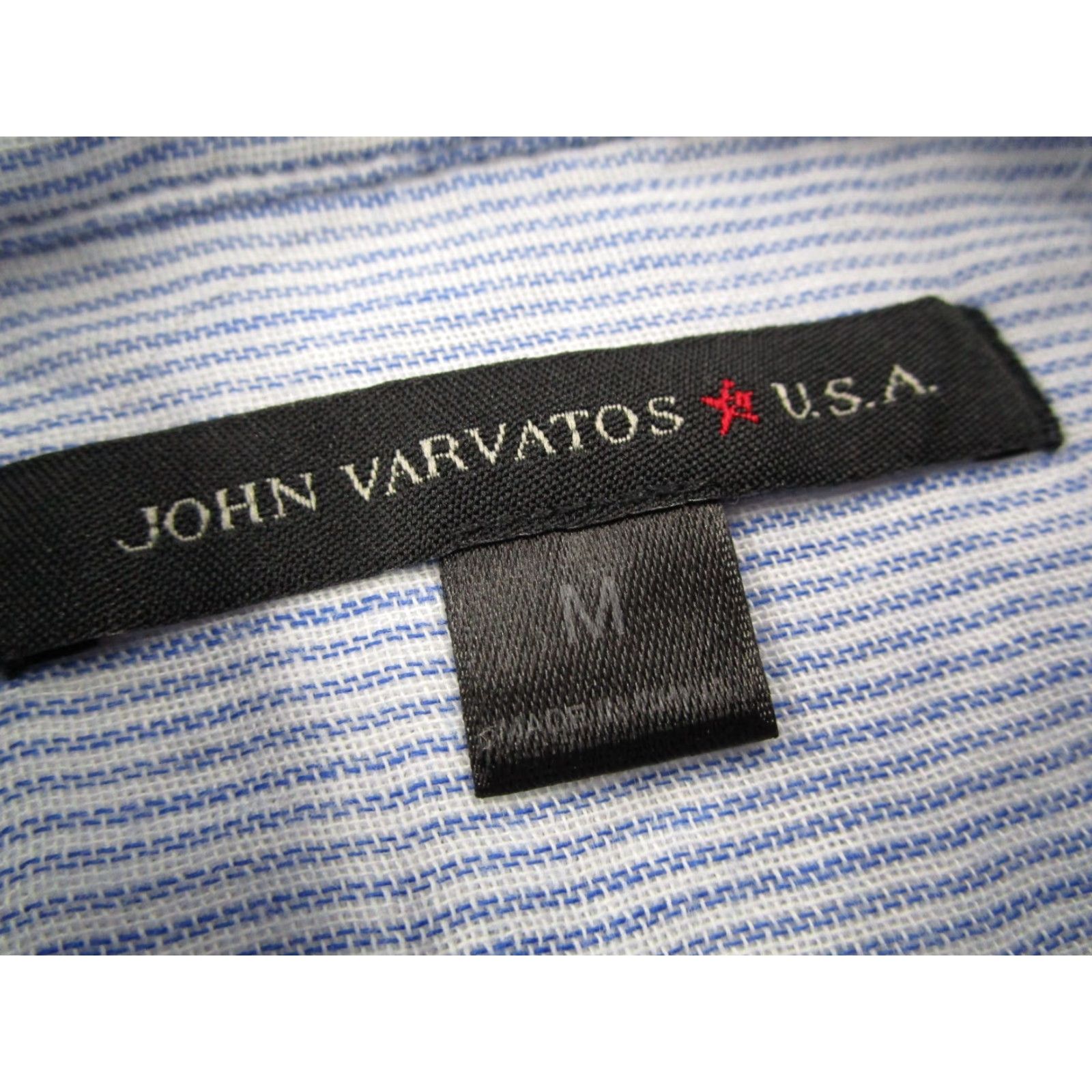 John Varvatos John Varvatos Star USA Shirt Mens Medium Blue Striped Button Up Designer Size US M / EU 48-50 / 2 - 3 Thumbnail