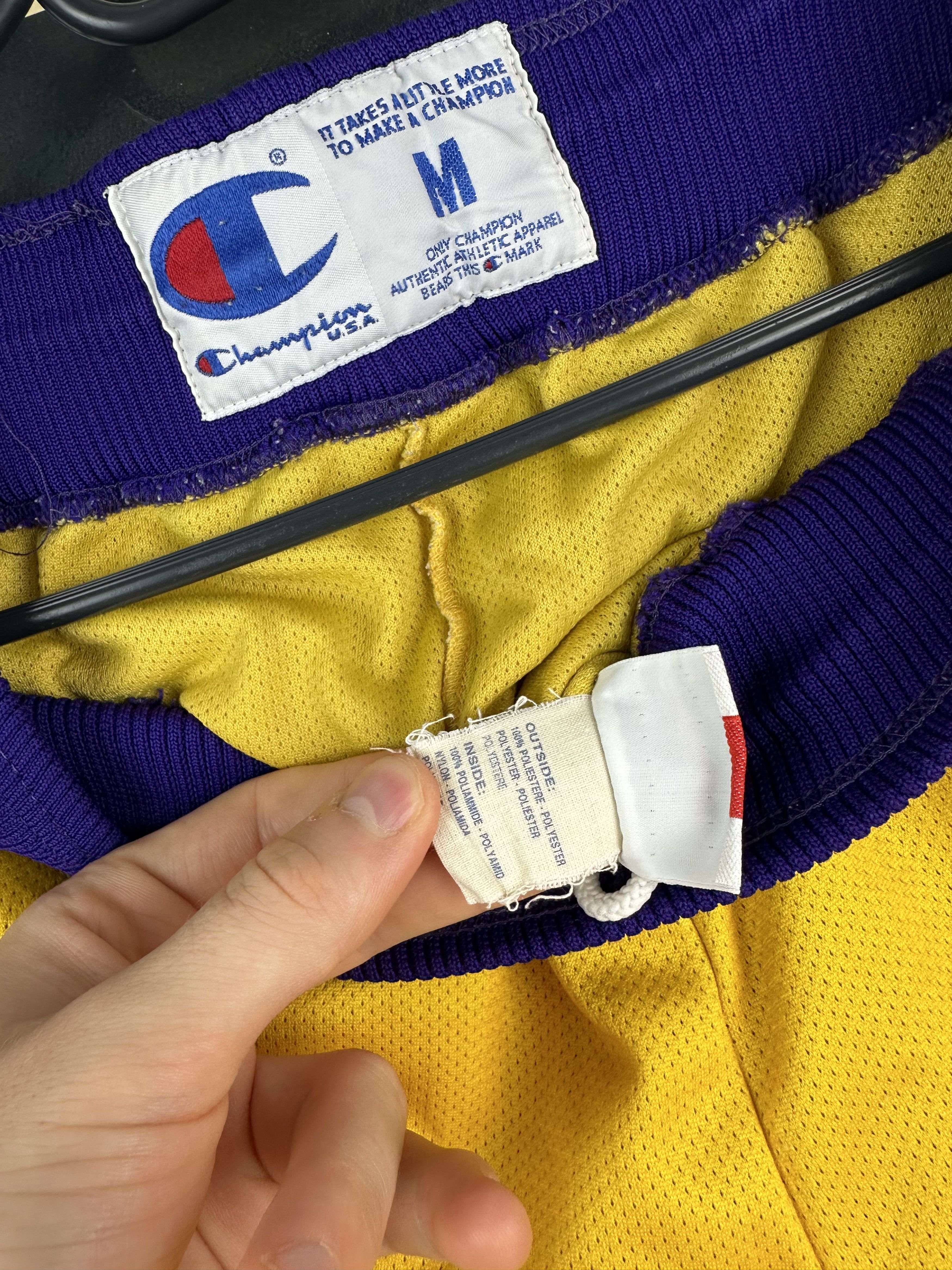 Champion Vintage Champion Lakers Shorts Bryant Era Rare NBA M Size US 32 / EU 48 - 9 Thumbnail
