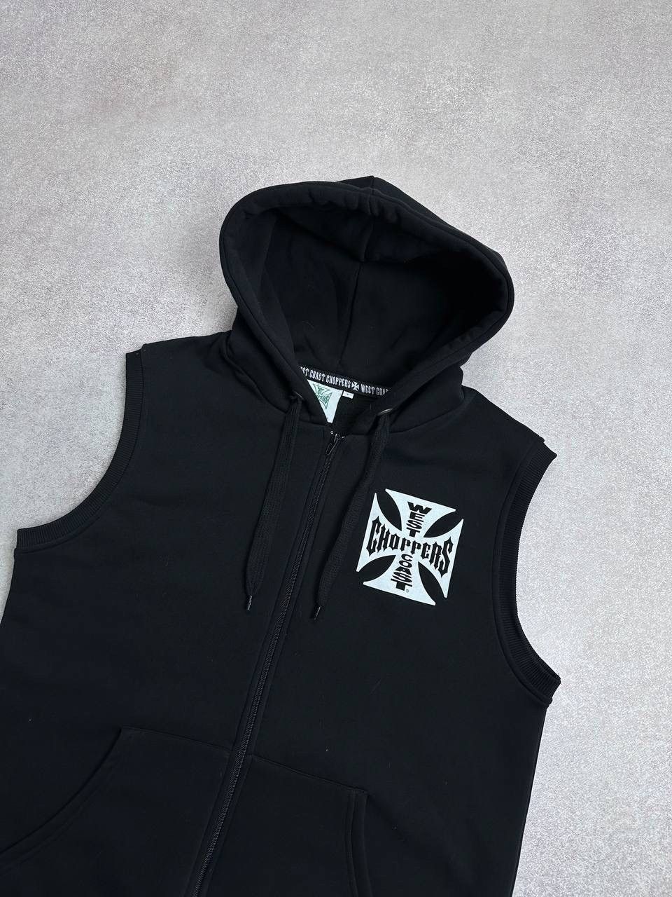West Coast Choppers Vintage 90's West Coast Choppers Hooded Big Logo Vest XL Size US L / EU 52-54 / 3 - 4 Thumbnail