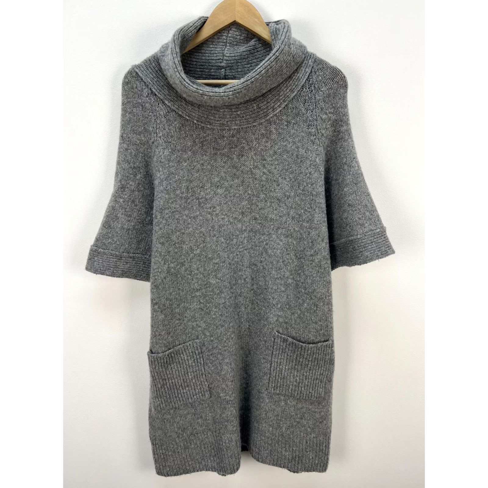 Vintage TOAST Merino Wool Knit Dress Grey Cowl Neck Pockets Sweater Size 12 Womens Size XL / US 12-14 / IT 48-50 - 2 Thumbnail