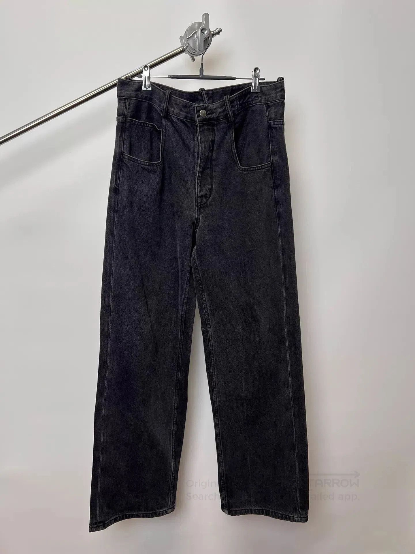 Ann Demeulemeester Black Wide-Leg Denim Pants Size 34. Size US 34 / EU 50 - 2 Thumbnail