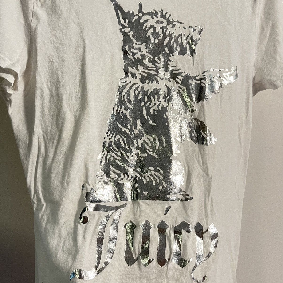 Juicy Couture Vintage Juicy Couture Scottie Dog Foil Graphic Logo T Shirt Size L / US 10 / IT 46 - 2 Thumbnail