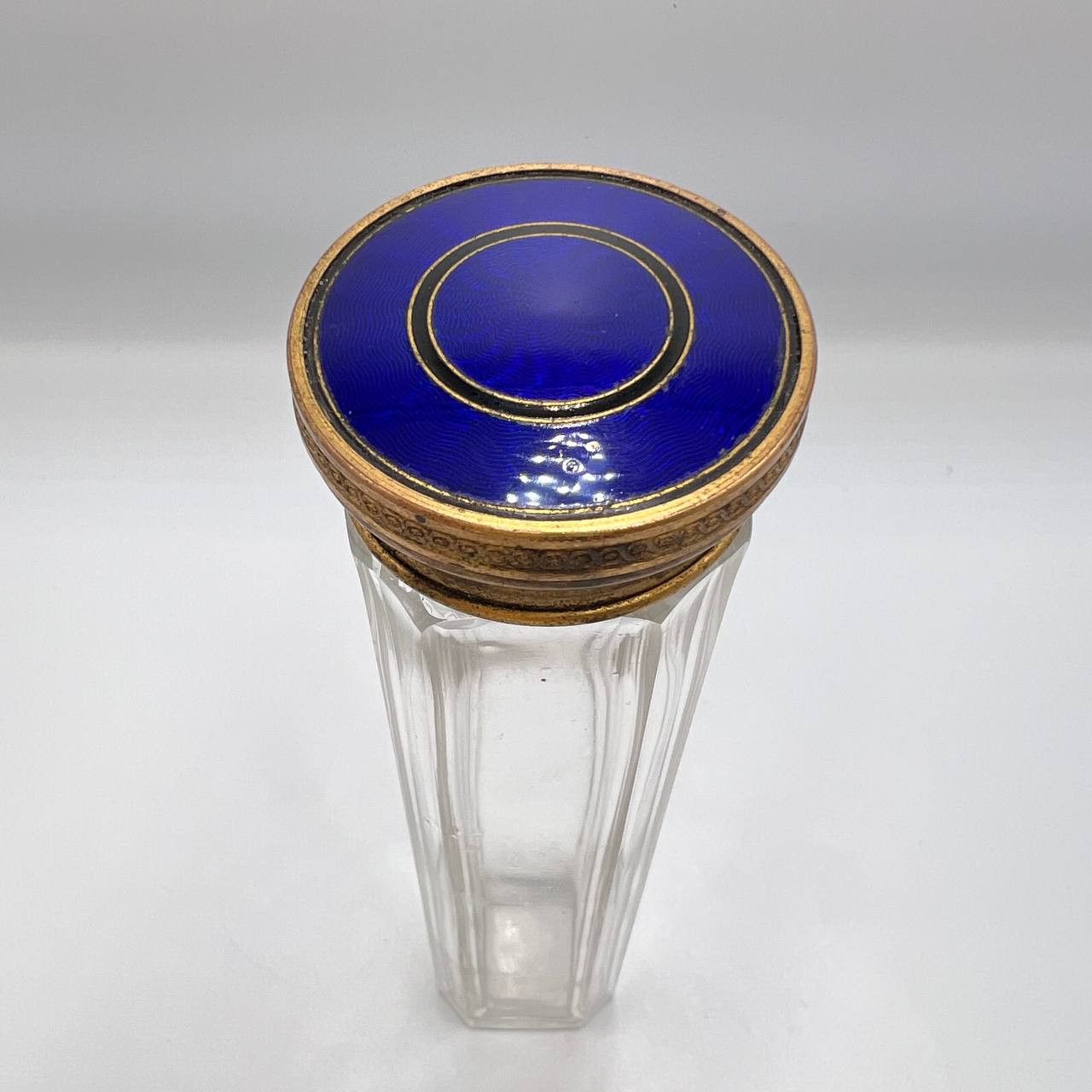 Vintage Antique Imperial Tsarism Perfume Bottle Brass Lid Guilloche Size ONE SIZE - 1 Thumbnail