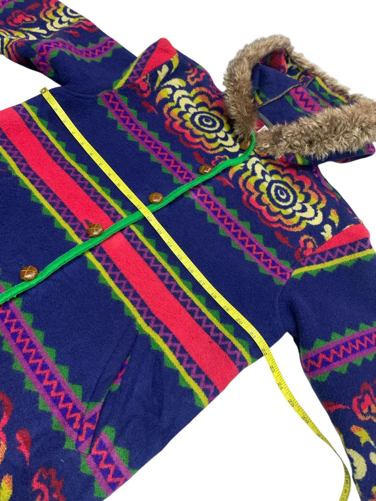 United Colors Of Benetton 90's United Color Of Benetton Multicolor Fleece Hoodie Fur Size US M / EU 48-50 / 2 - 10 Thumbnail