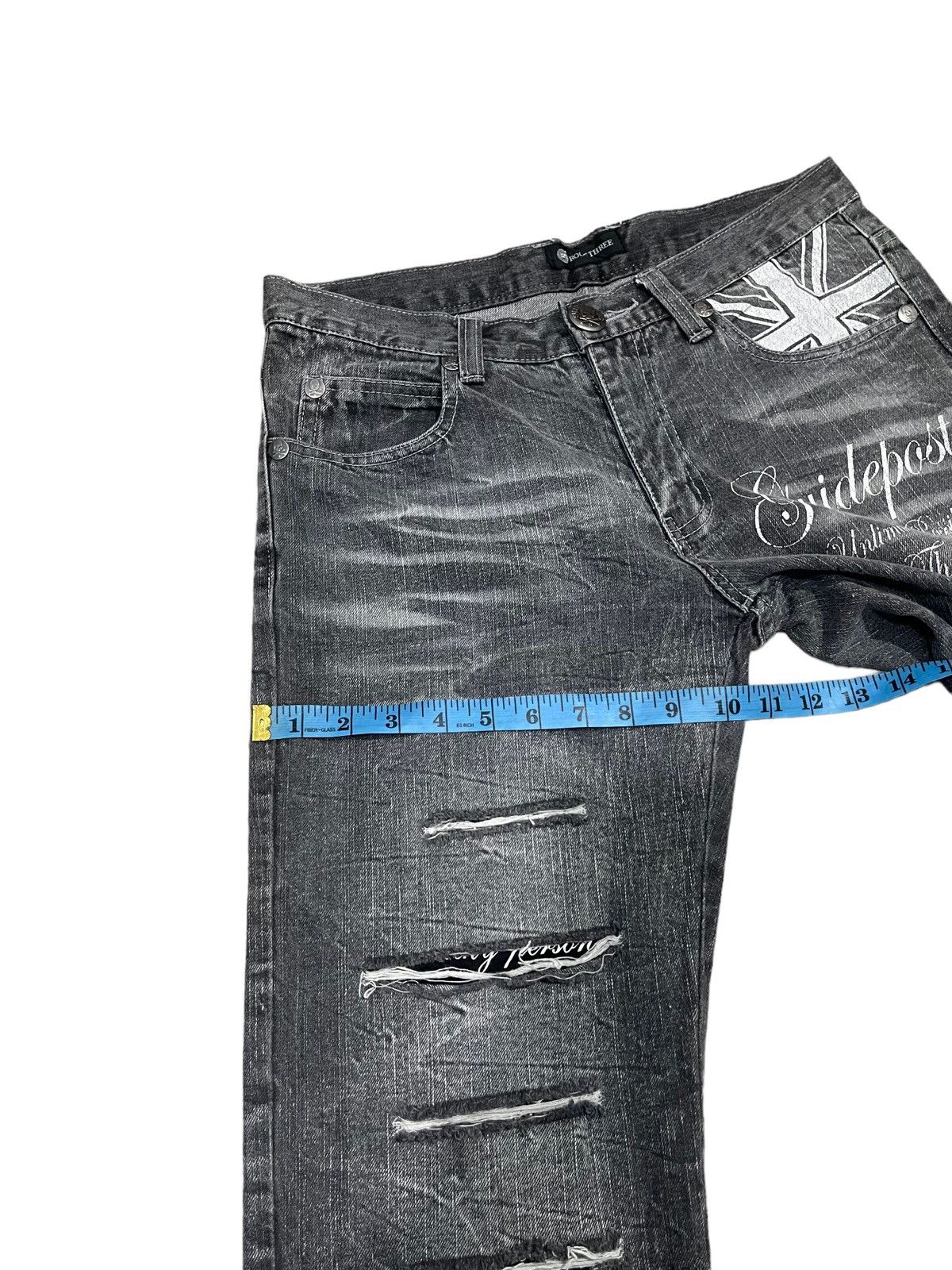 Japanese Brand Vintage Root Three Skull Distressed Jeans ! Rare Design Size US 32 / EU 48 - 21 Thumbnail