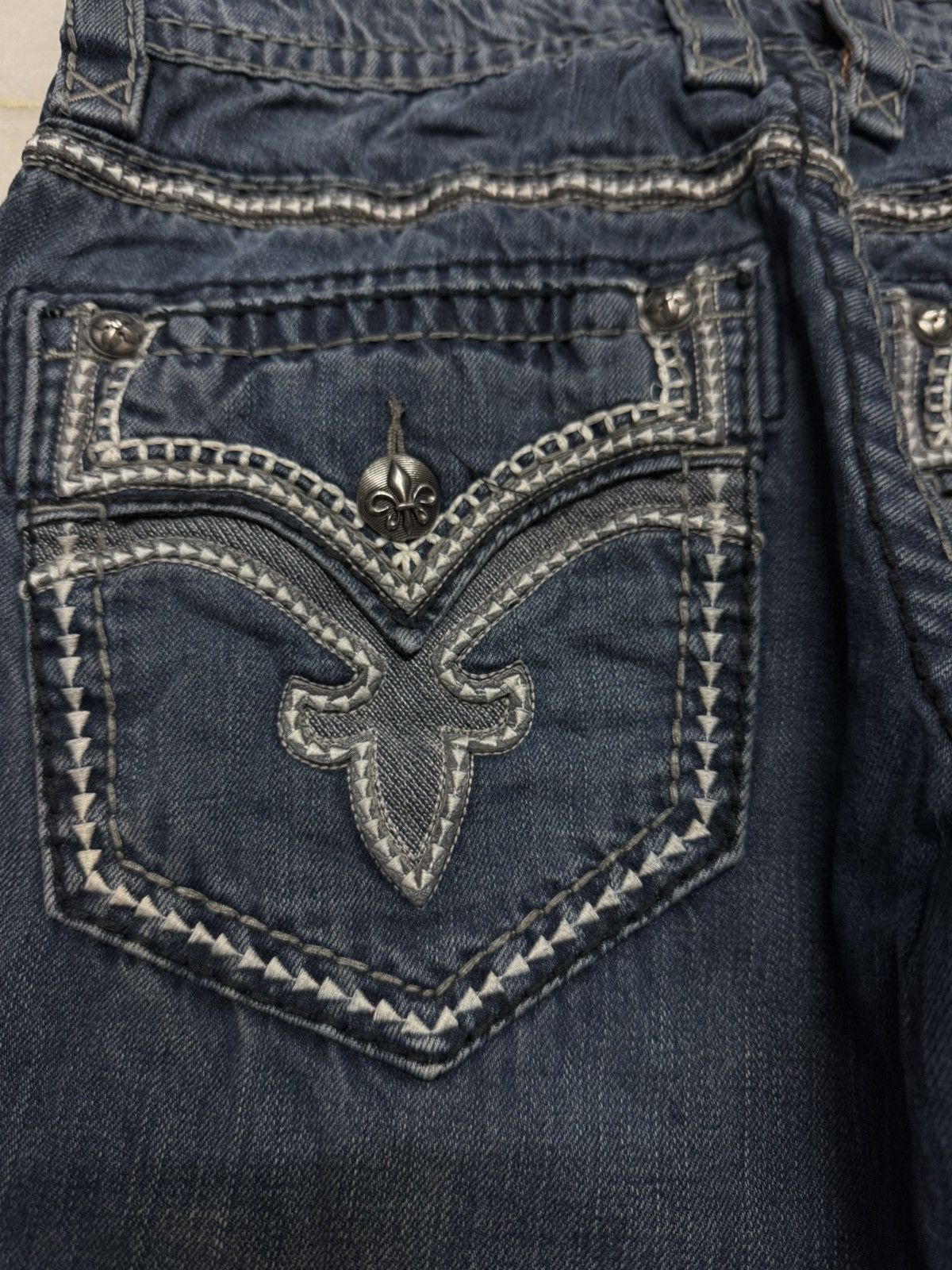 Vintage 💥BOOTCUT💥ROCK REVIVAL REMY SLIM BOOT STONED WASHED Size US 31 - 18 Thumbnail