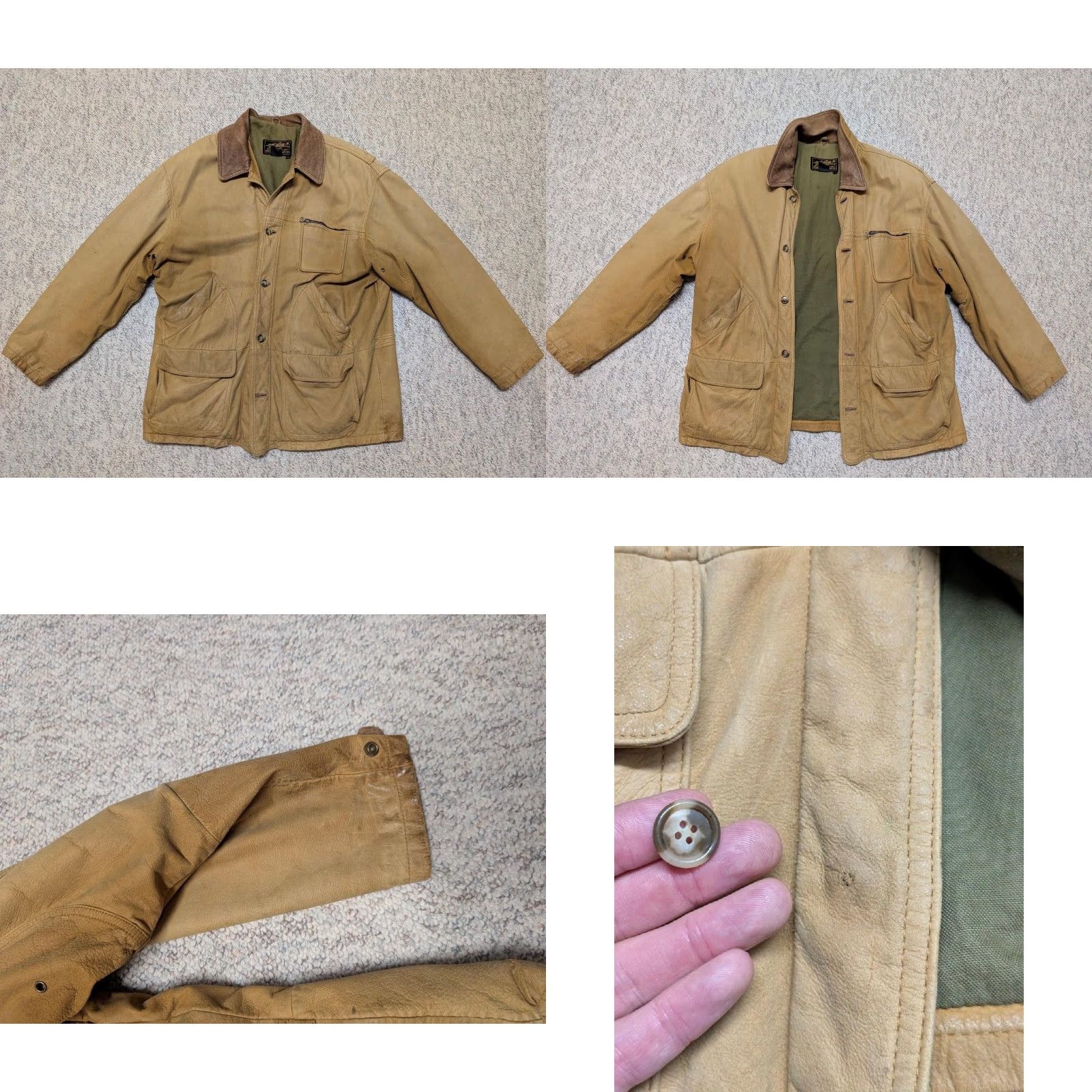 Eddie Bauer VINTAGE Eddie Bauer Field Coat Men's Leather 44 Brown broke-in patina 44 chest 44 in 44 Mens Size US L / EU 52-54 / 3 - 8 Thumbnail
