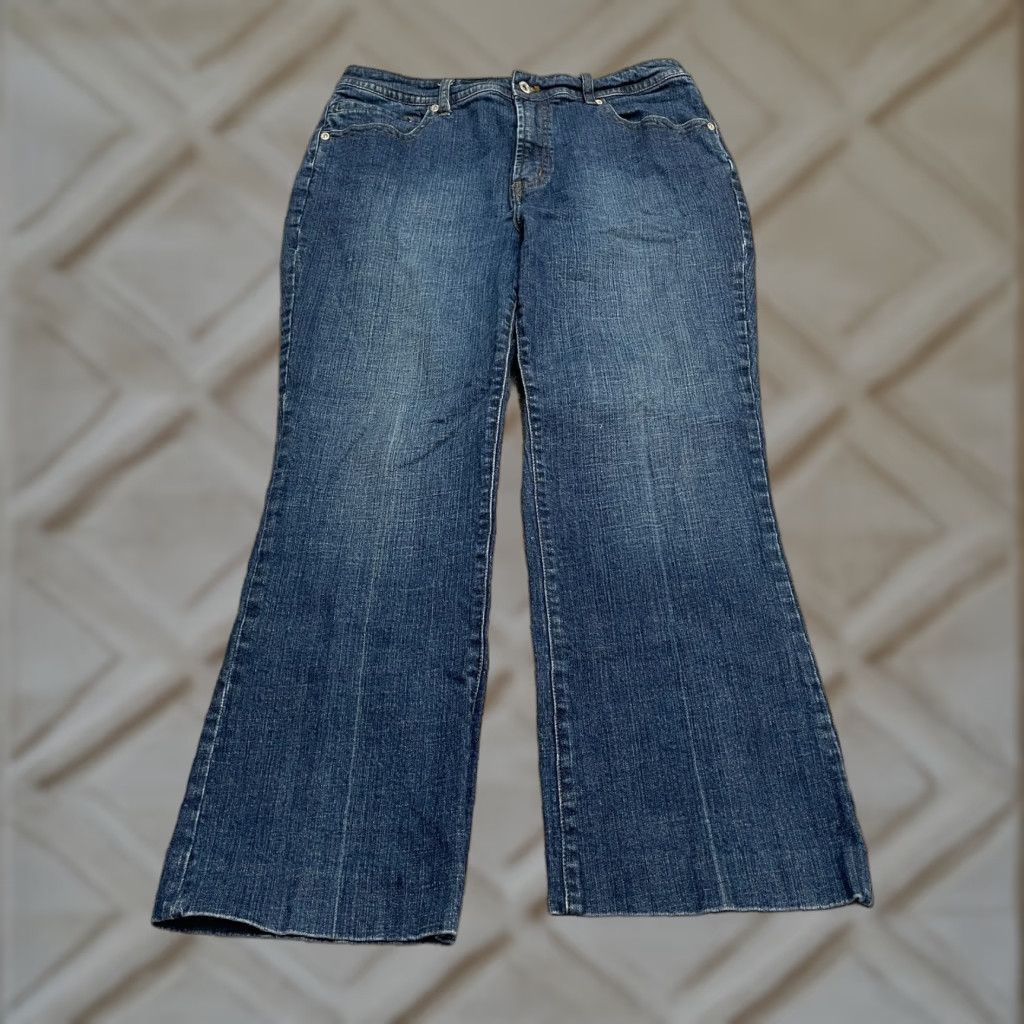Vintage Chico's Jeans Blue Denim Straight 34x26 Womens Regular 12 High Rise 5-Pocket Cotton Blend Casual Vintage No N/A Size 34" / US 12 / IT 48 - 1 Thumbnail