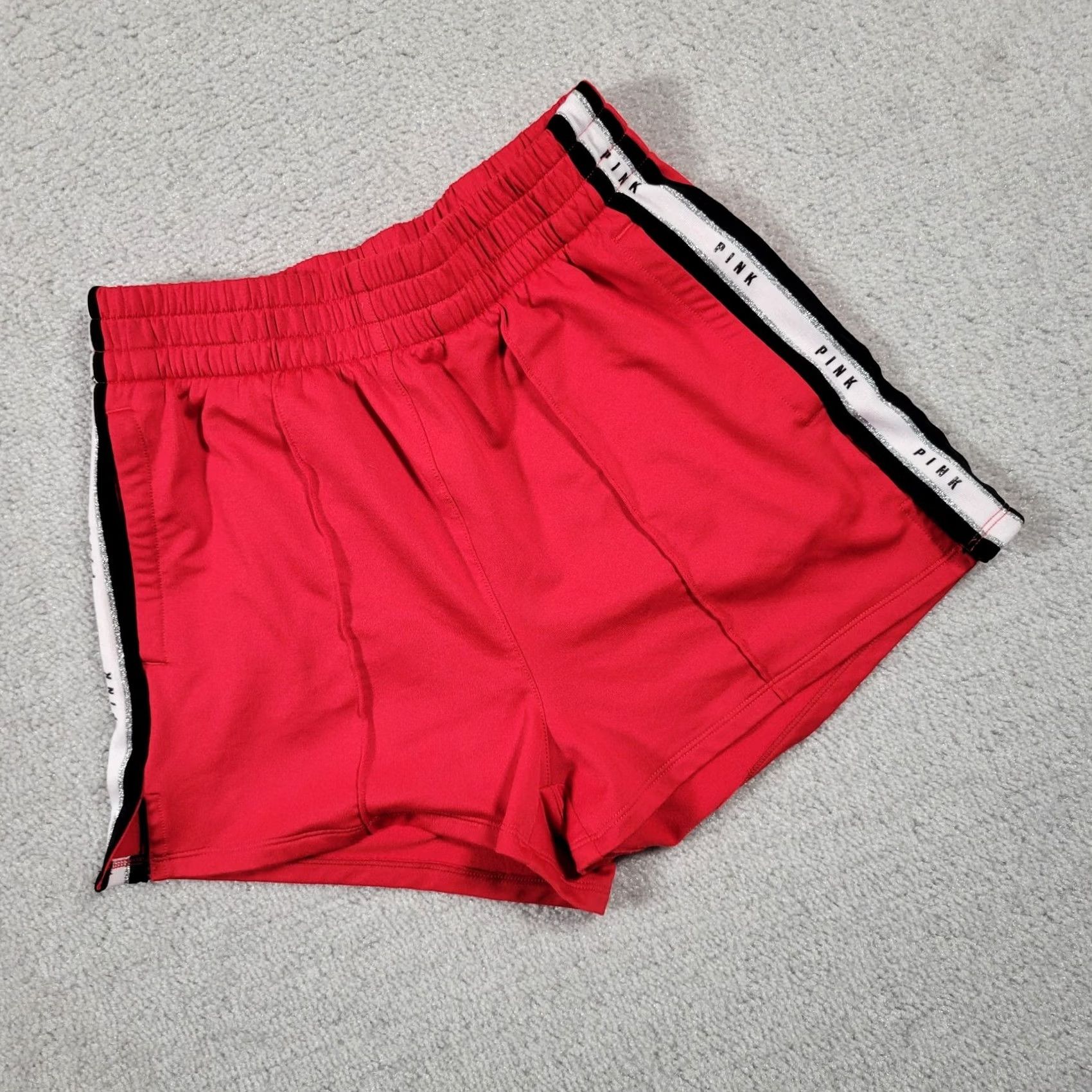 Victoria's Secret Pink Victoria's Secret Red Sport Track Mini Shorts Women’s Small Cheerleading Shorts Size 28" / US 6 / IT 42 - 2 Thumbnail