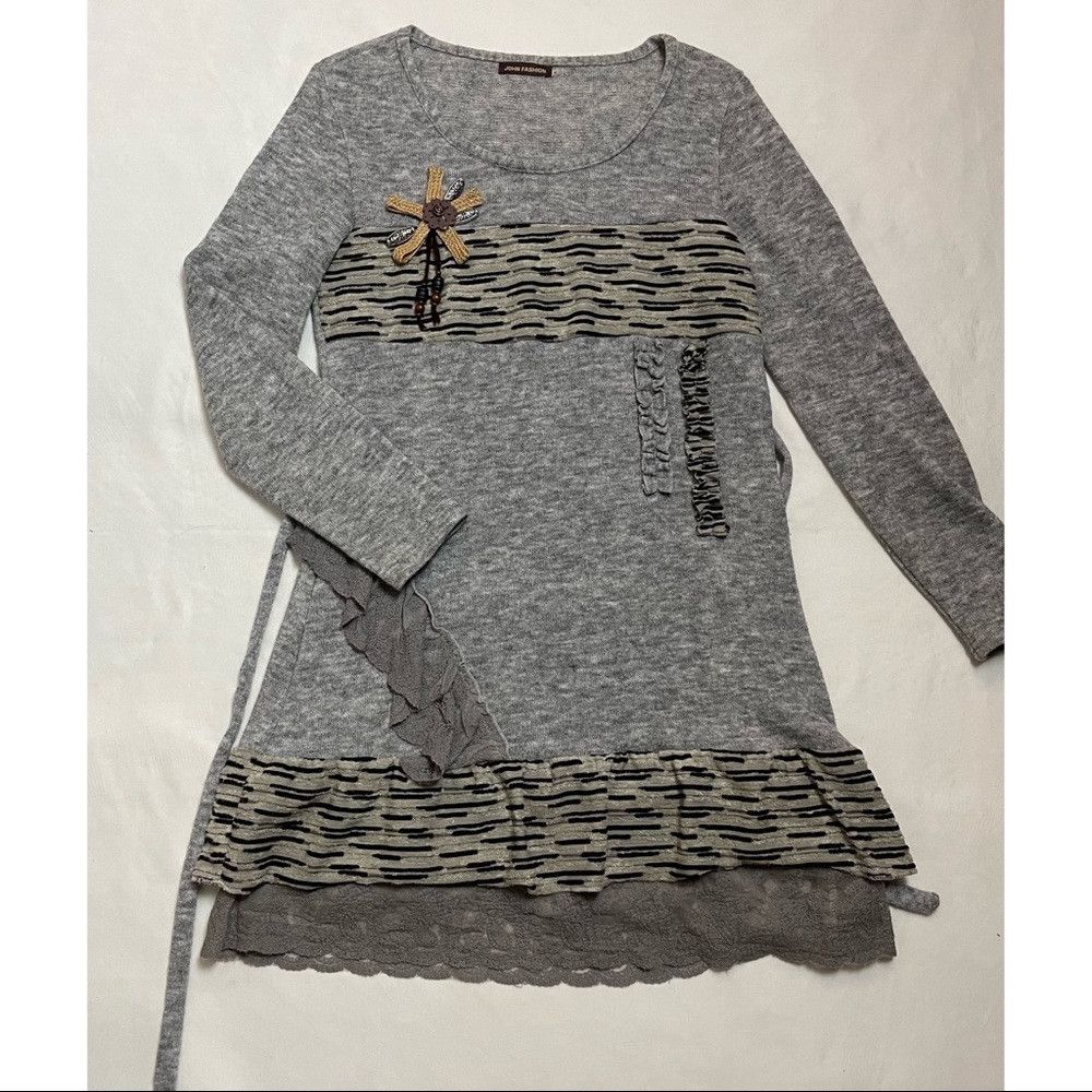 Other John Fashion Grey Wool Blend Long Sleeve Dress Size M Size M / US 6-8 / IT 42-44 - 5 Thumbnail