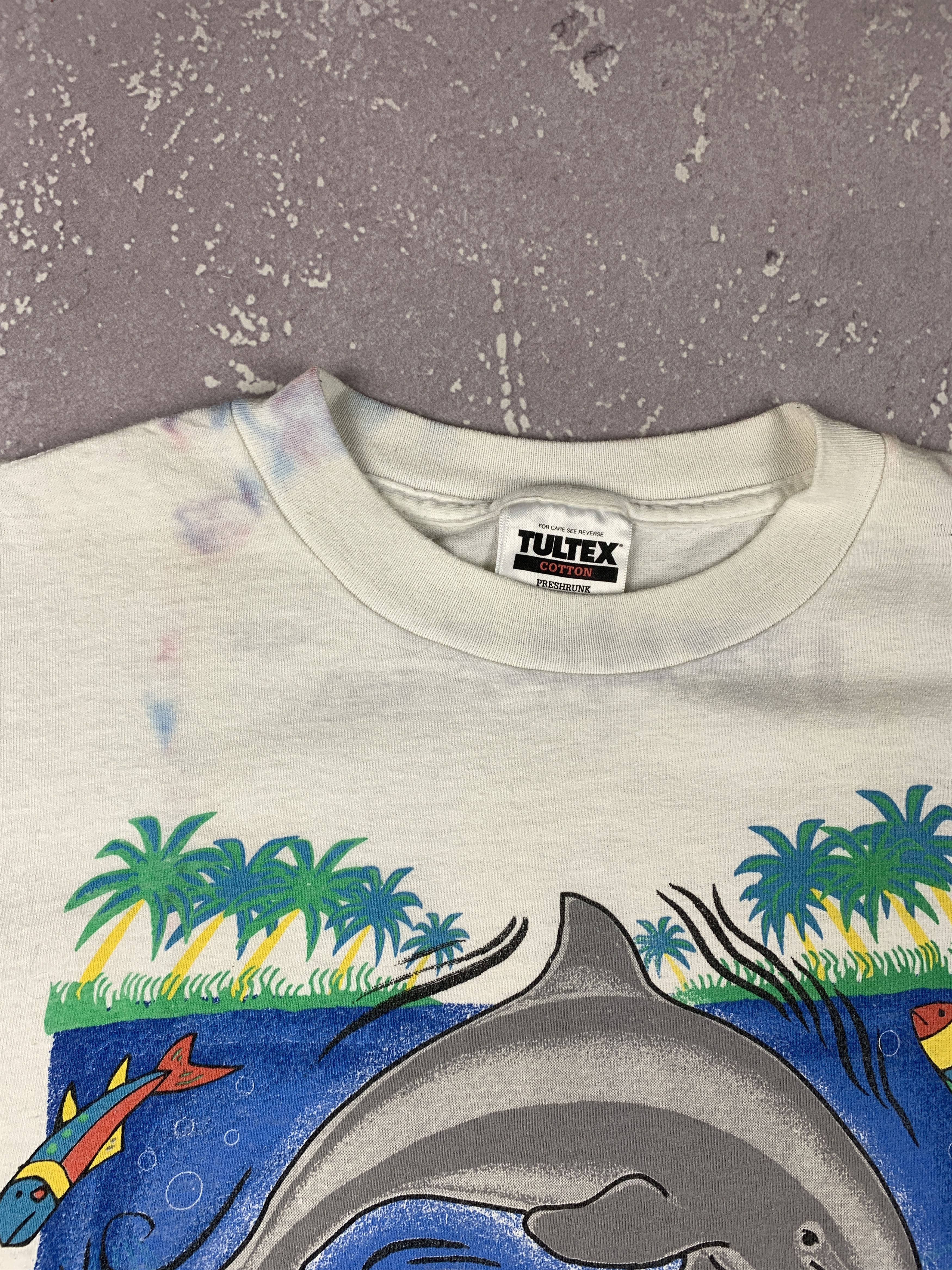 Tultex 1990s Vintage Tultex Sea World Dolphins Graphic T Shirt Size US S / EU 44-46 / 1 - 4 Thumbnail