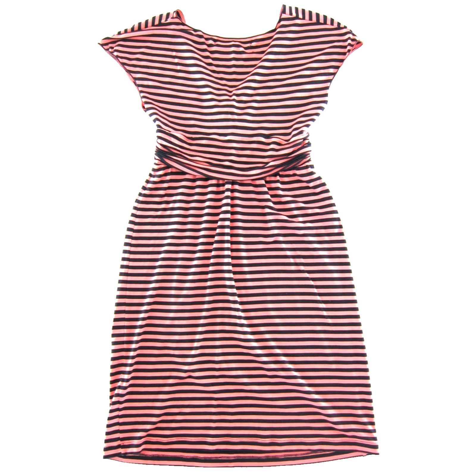 Vintage MAX STUDIO Pink Stripe Rayon Stretch Cap Sleeve Sheath Dress Medium Size M / US 6-8 / IT 42-44 - 2 Thumbnail