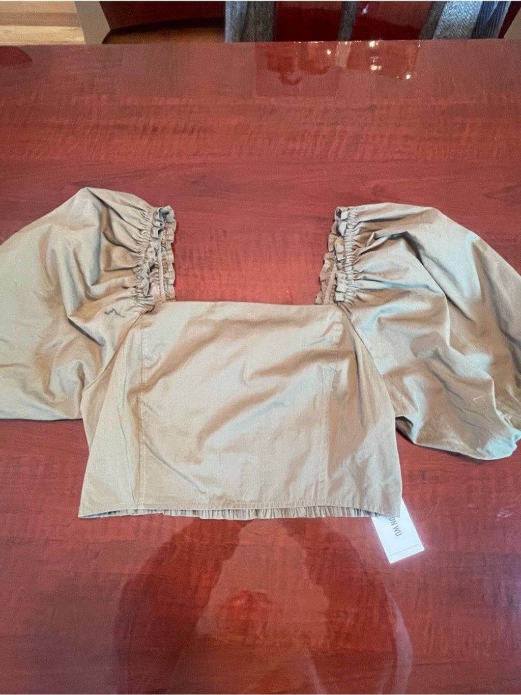 Jason Wu Jason Wu Puff Sleeve Smocked Crop Top XL Square Neck Size XL / US 12-14 / IT 48-50 - 2 Thumbnail