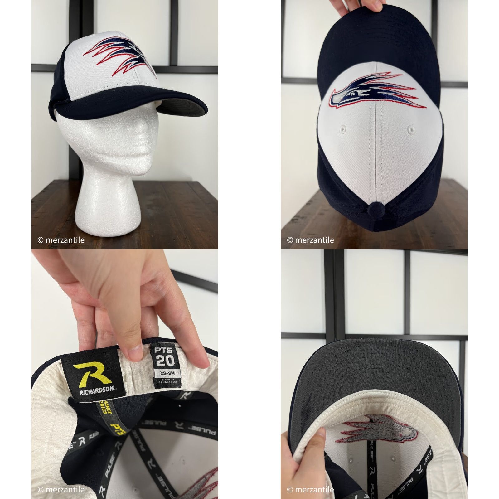 Vintage Raven Hat Cap Richardson Adjustable Adult Blue White Cotton Polyester One Size Baseball Cap Mens G Size ONE SIZE - 8 Thumbnail