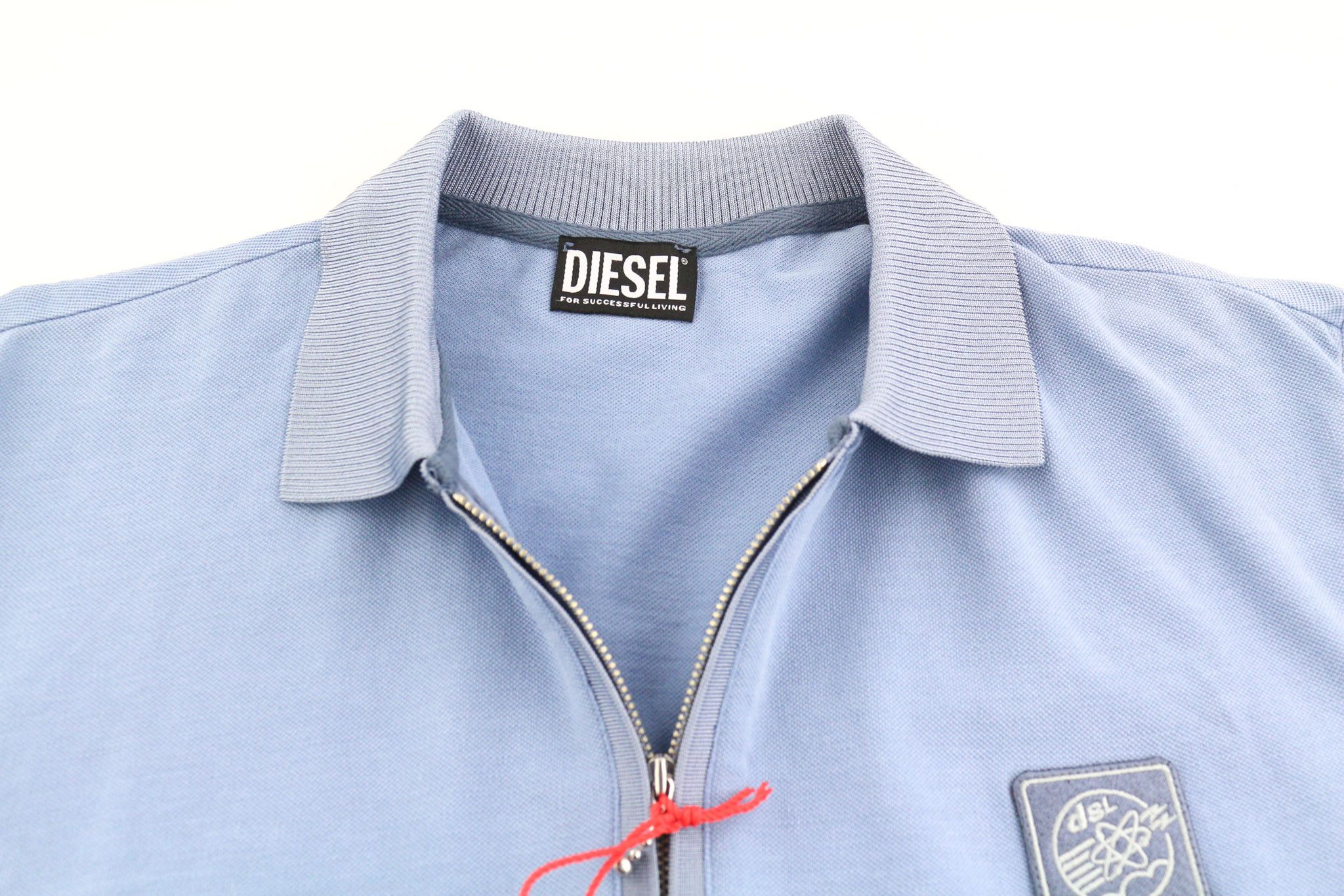 Diesel T-ARAGON 2XL Polo Half Zip Logo Blue Tee 40287 Size US XXL / EU 58 / 5 - 4 Thumbnail