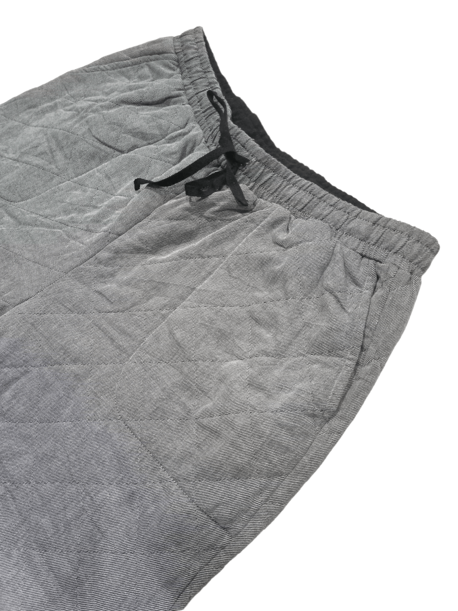 image of Oversized Diamond Quilted Baggy Pants Wide Leg Fleece Inner in Grey, Men's (Size 33)