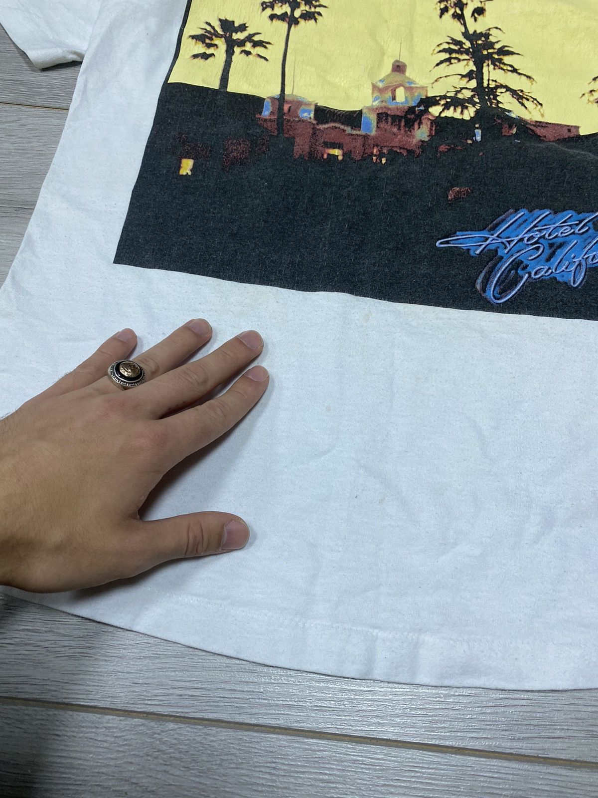 Giant 🔥Vintage🔥 1994 The Eagles Hotel California Hell freezes tee Size US L / EU 52-54 / 3 - 9 Thumbnail