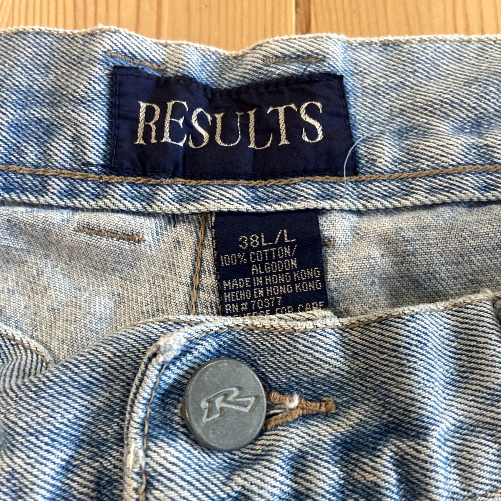 Vintage VINTAGE Results Jeans Men 38 Baggy Cargo Skater Grunge Streetwear Y2K Wide Wide-Leg Cargo Pocket 90s Mens Blue Denim Cotton Regular Caro Size US 38 / EU 54 - 2 Thumbnail
