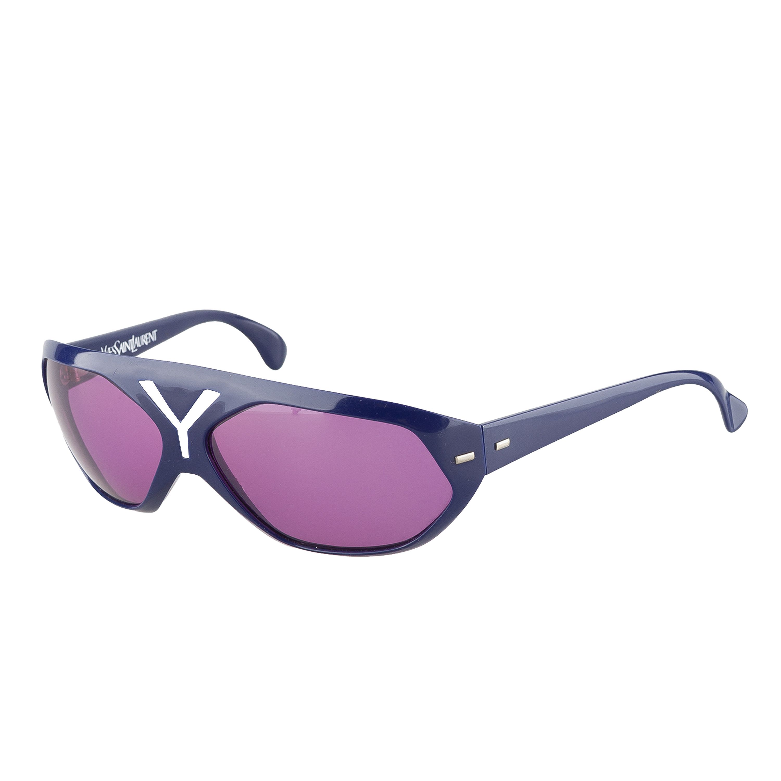 Yves Saint Laurent YSL Yves Saint Laurent RARE 80's Navy Sunglasses Size ONE SIZE - 3 Thumbnail