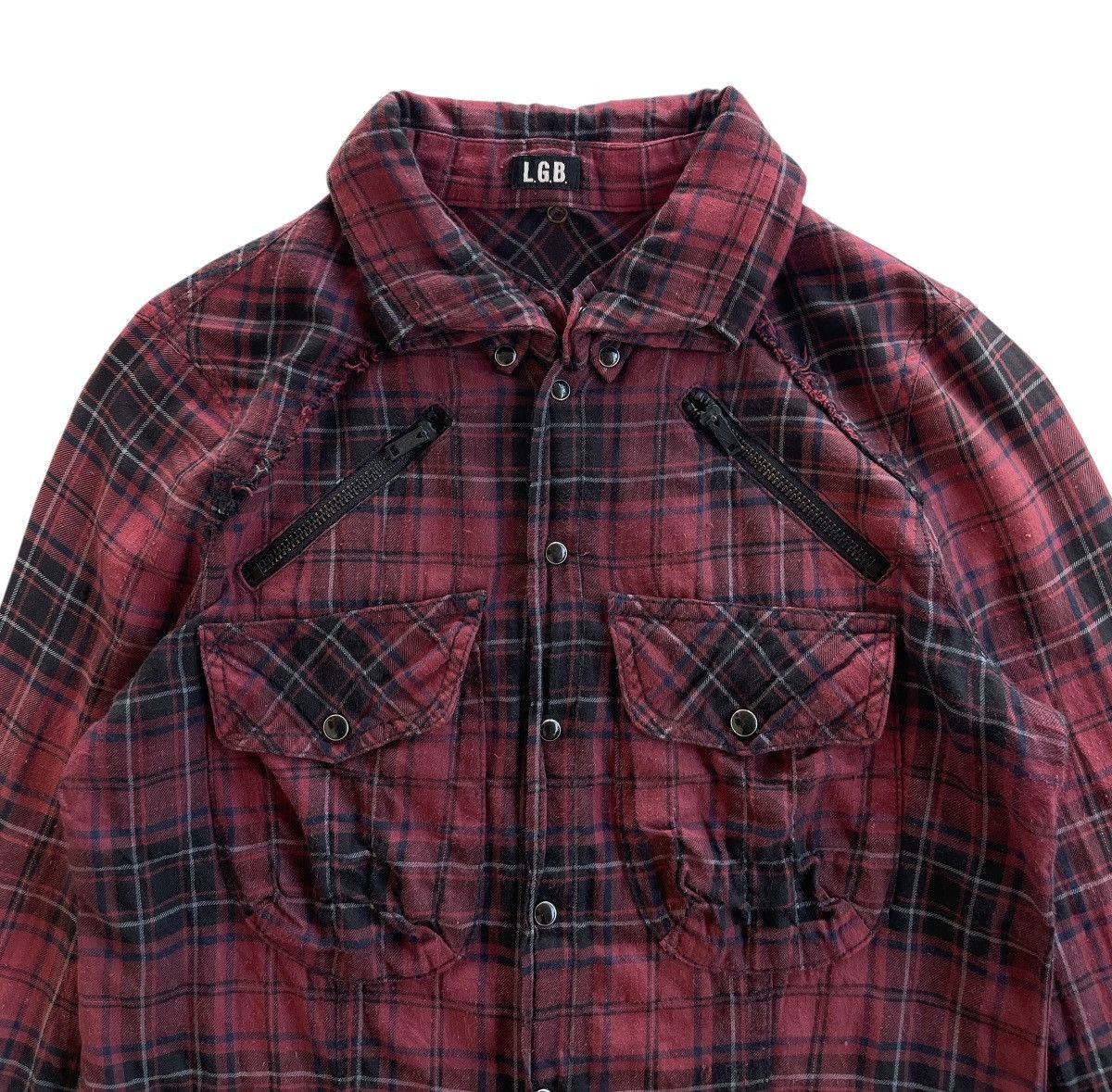 Le Grande Bleu (L.G.B.) Le Grande Bleu Rockabilly Fringes Flannel Shirt Size US S / EU 44-46 / 1 - 6 Thumbnail