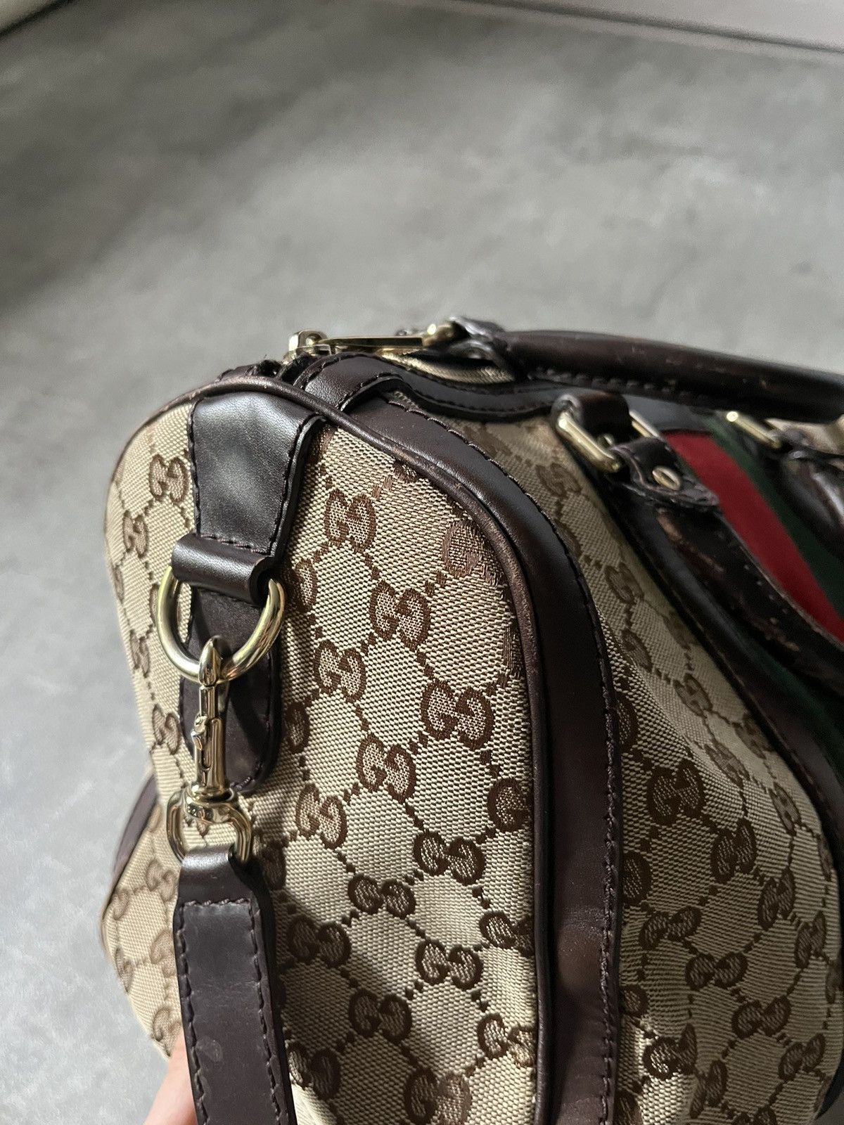 Gucci Vintage Gucci Boston bag leather beige brown Size ONE SIZE - 18 Thumbnail