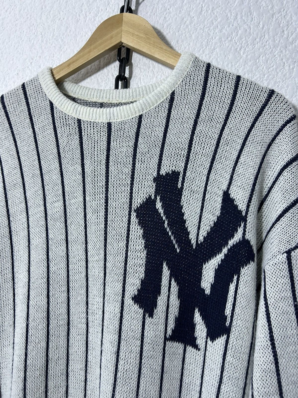 MLB 80’s MLB New York Yankees Knit Sweater by Cliff Engle Size US L / EU 52-54 / 3 - 3 Thumbnail
