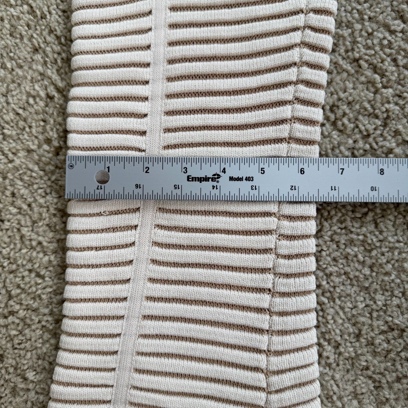 Maniere De Vior Maniere De Voir Ribbed Knit Flare Pants Cream Beige Size M Size 22" - 7 Thumbnail