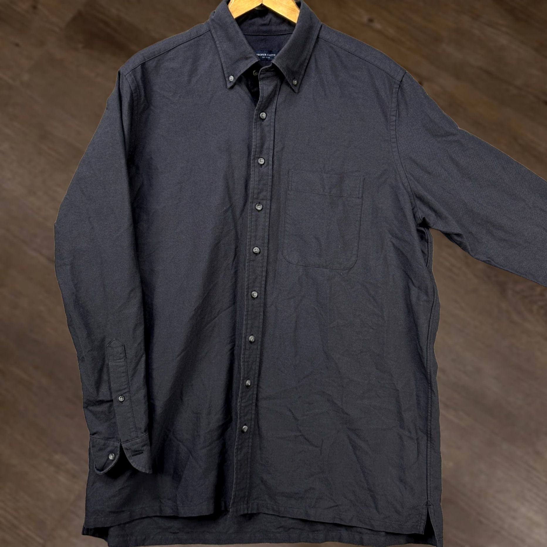 Proper Cloth Proper Cloth Shirt Button Down Mens 2XL Black Long Sleeve Pocket Casual Outdoor Size US XXL / EU 58 / 5 - 1 Thumbnail