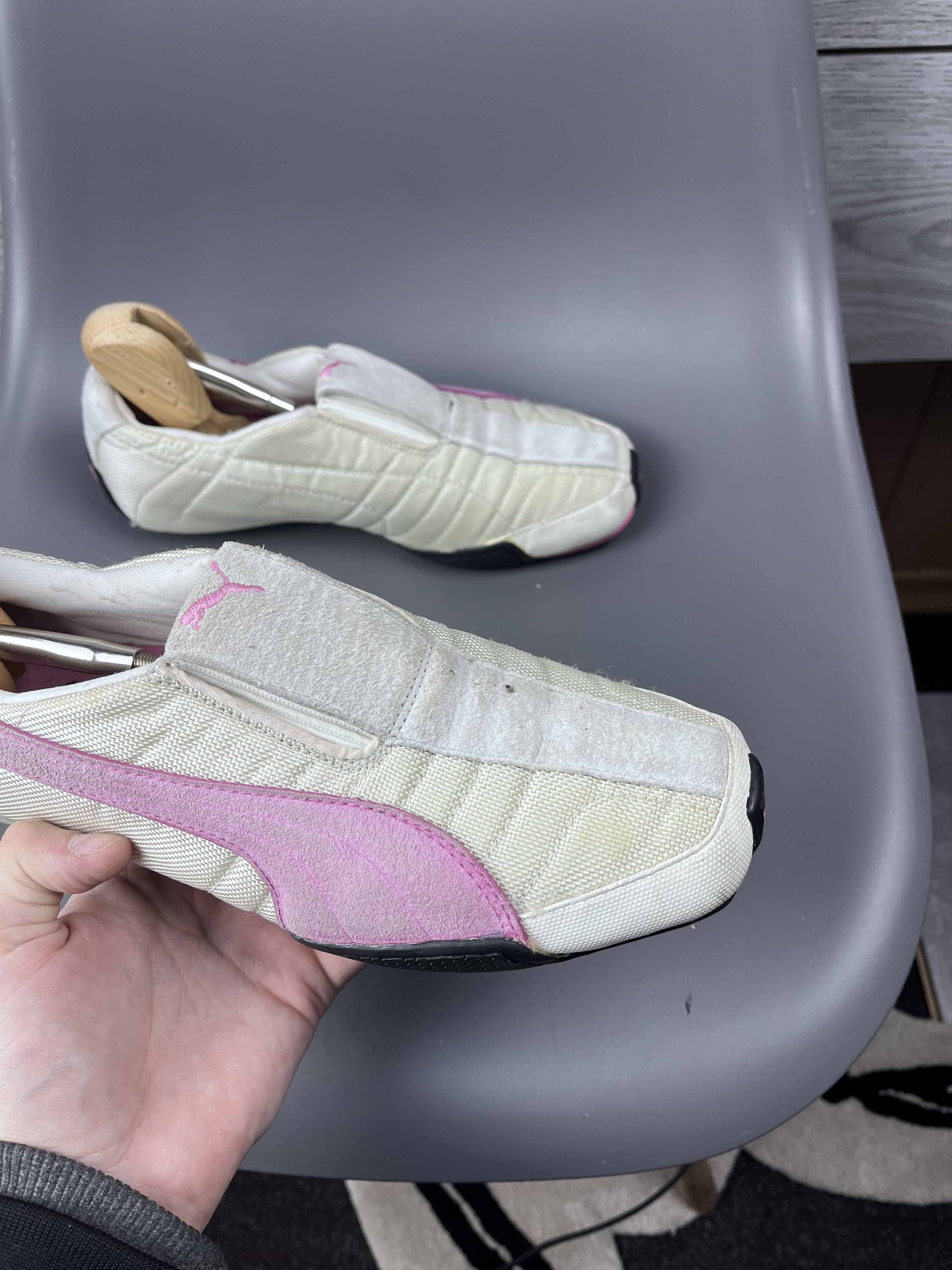 Puma Puma Slip-On Racing Shoes White Pink Low Profile Rare 40 siz Size US 7 / EU 40 - 11 Thumbnail